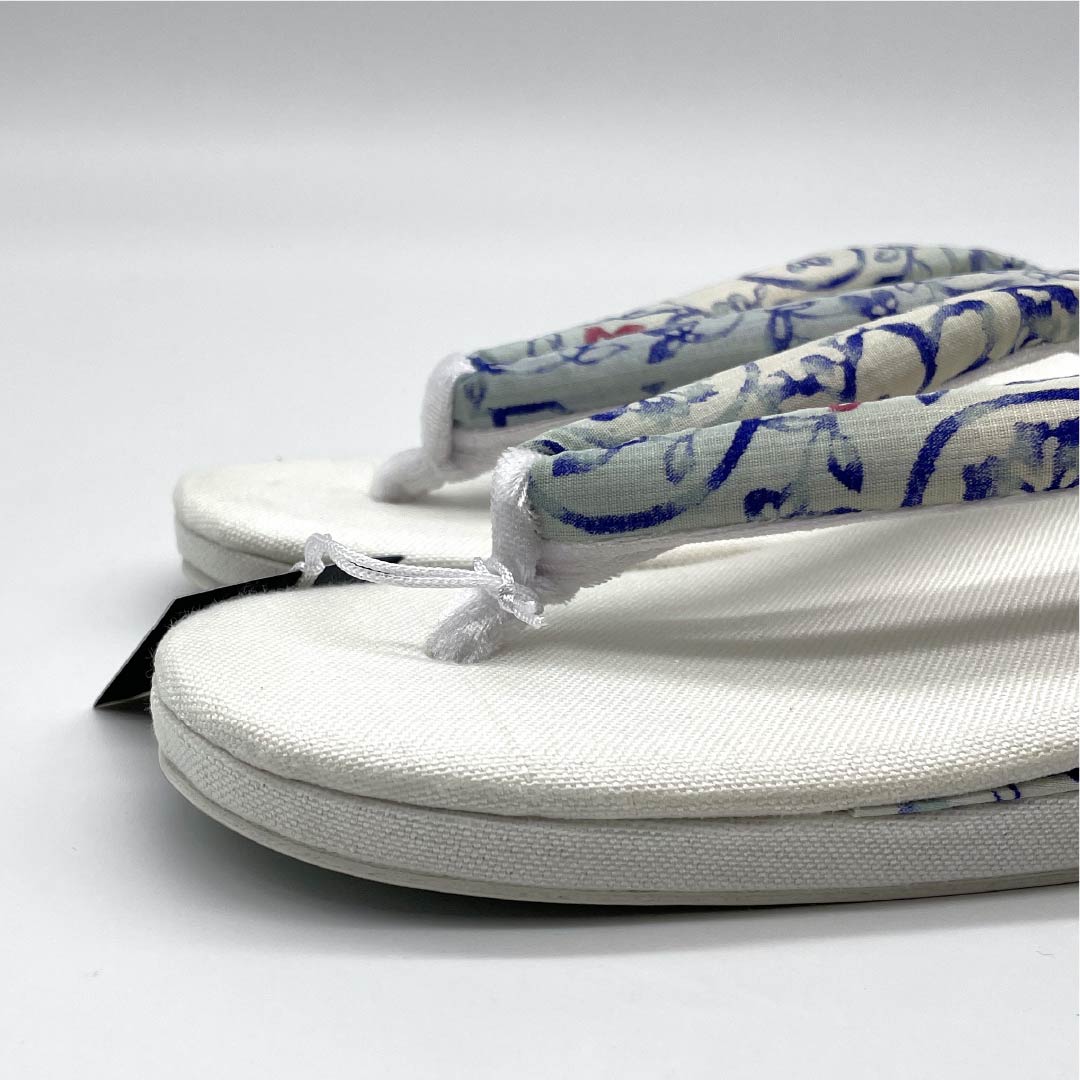 (新品)草履 亜麻 NEWランク 夏草履 亜麻草履 日本製 夏用 長さ24cm Lサイズ 白系 1122001631411