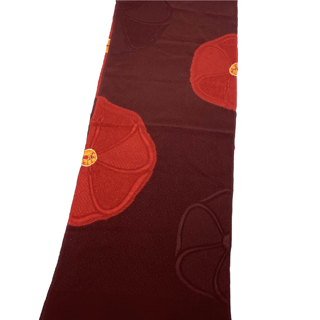 帯揚げ 正絹 Sランク カジュアル 焦色(こがれいろ) 花柄 あられ 長さ約172cm 幅約29cm 茶系 1136001952914