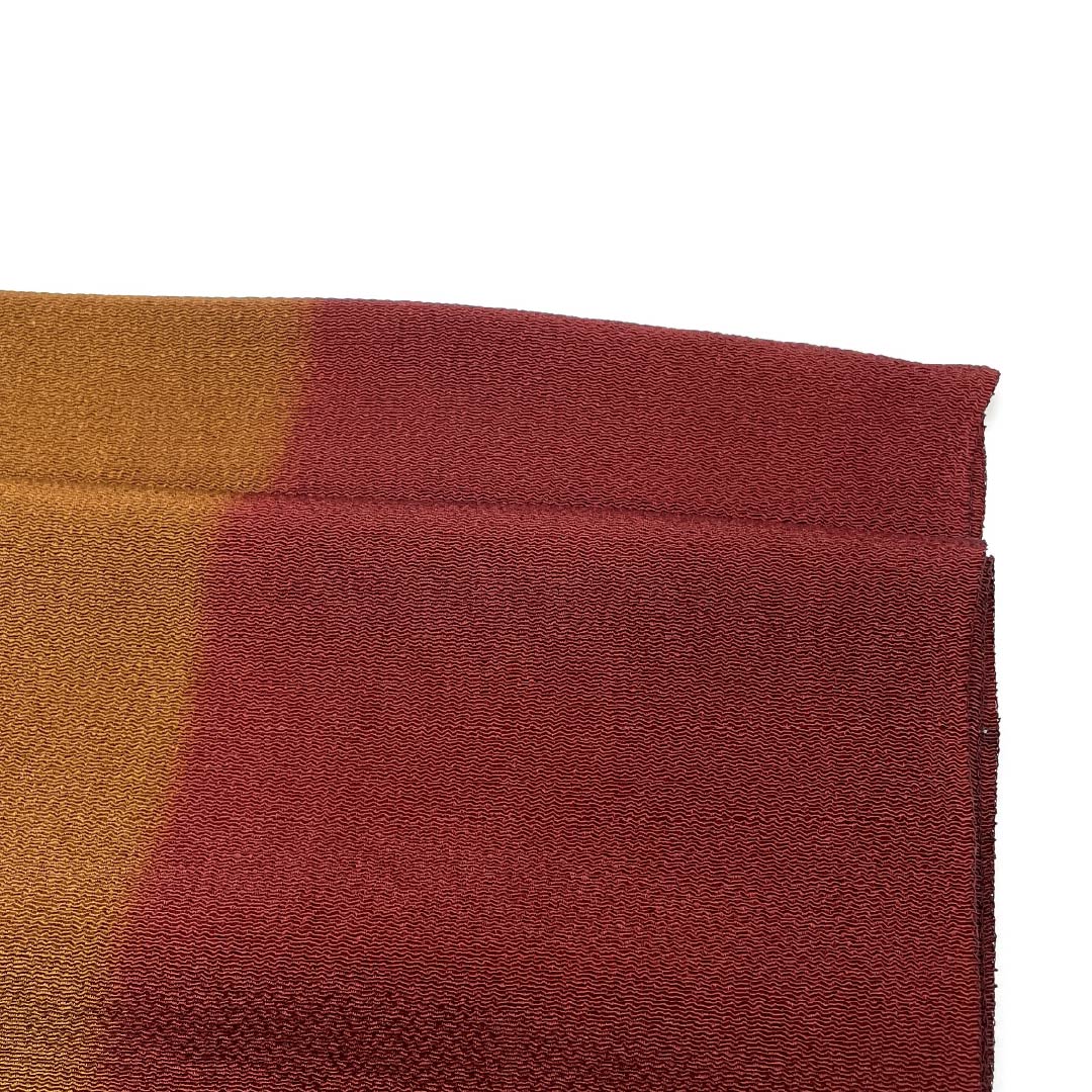 Obiage Silk S Rank Casual Tawny Azuki-cha Bicolor Chirimen Length approx. 169cm Width approx. 28cm Gradation 1136004312999