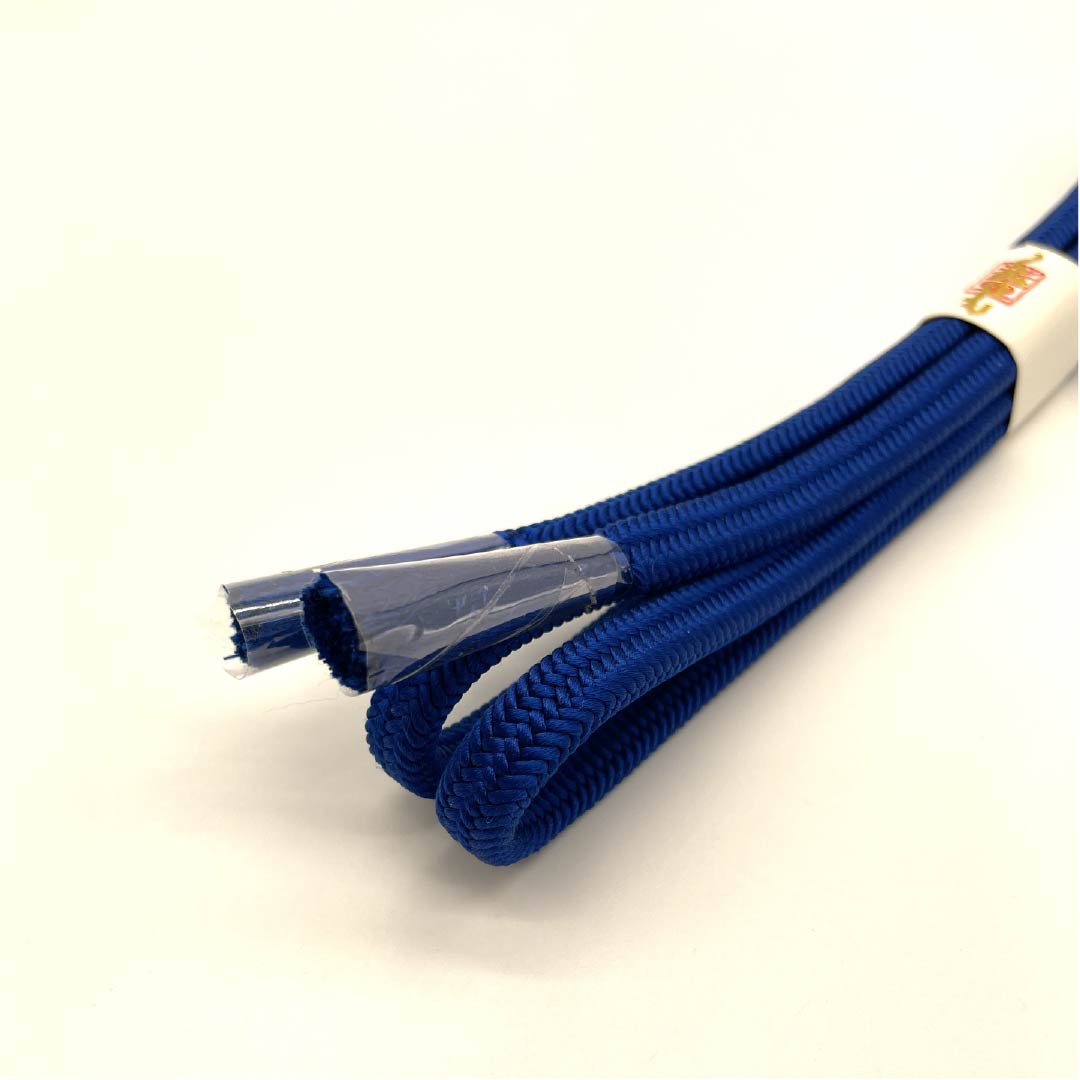 (新古品) 帯締め 正絹 濃桔梗色(こいききょういろ) 冠組 新古品 長さ約151.5cm 幅約1cm セミフォーマル NEWランク 青系 1135003541317