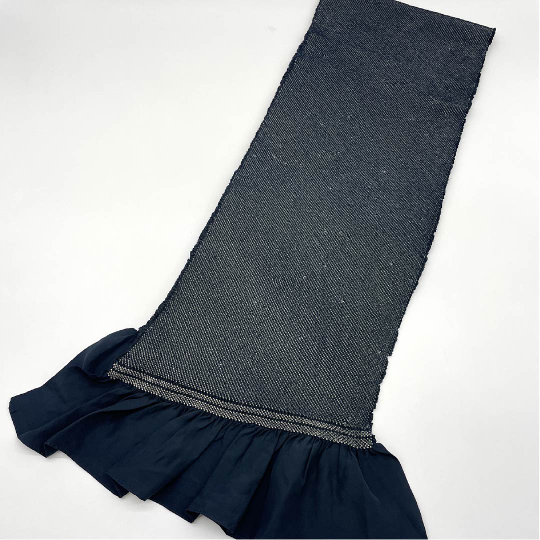 兵児帯 正絹 印度藍色(いんどあいいろ) 総絞り 帯丈262cm 幅25cm Sランク 紺系 1134000352918