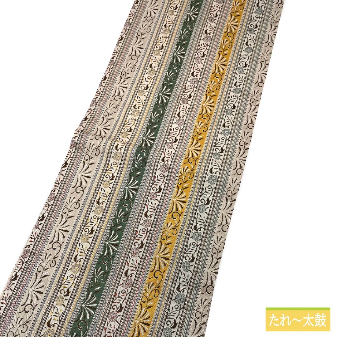 名古屋帯 花模様 帯丈367cm 正絹 Sランク 全通 セミフォーマル グラデーション系 1124008102399 名古屋仕立て