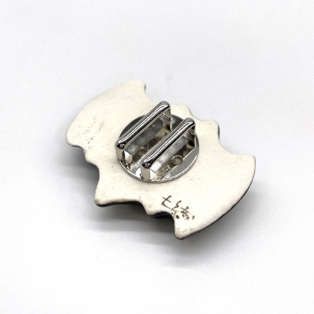 (New old stock) Obi fastener, ceramic, casual, black, ceramic, bat, animal, length approx. 3cm, width approx. 4.5cm, S rank, black, 1137000372910
