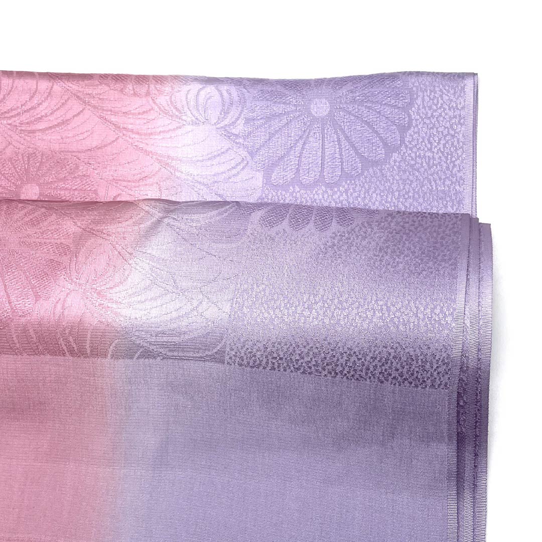 Obiage Silk S Rank Semi-formal Bijinsaiiro (purple) Tanshisoku (light purple) Chrysanthemum Bicolor Length approx. 184cm Width approx. 28.5cm Gradation style 1136004162999