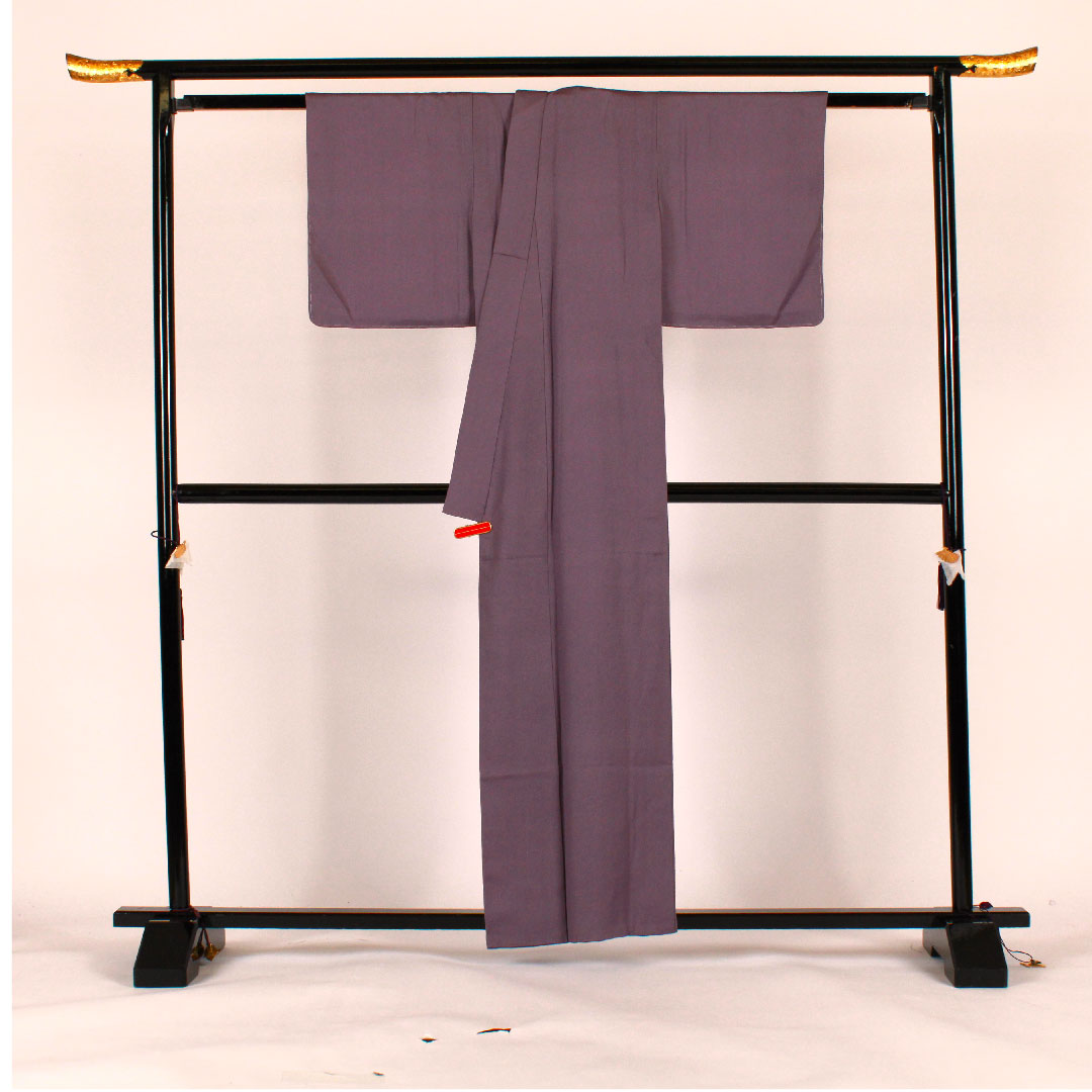 小紋 身丈158.5cm 裄丈62cm 単衣 江戸小紋 鮫柄 正絹 Sランク 紫系 1115001152320