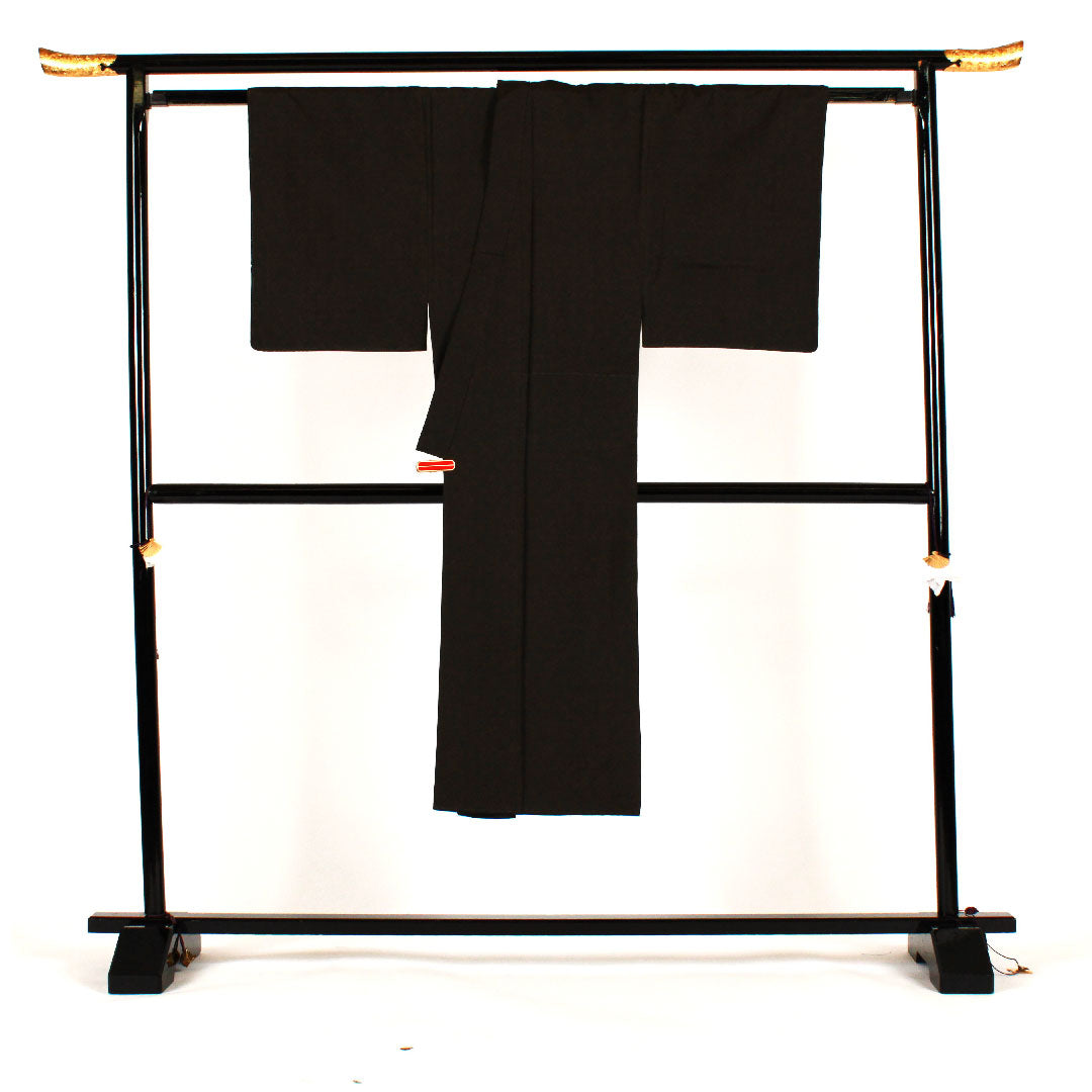 男物 身丈137cm 裄丈66cm 幾何学模様 着物単品 正絹 Aランク 袷 茶系 1119000303314