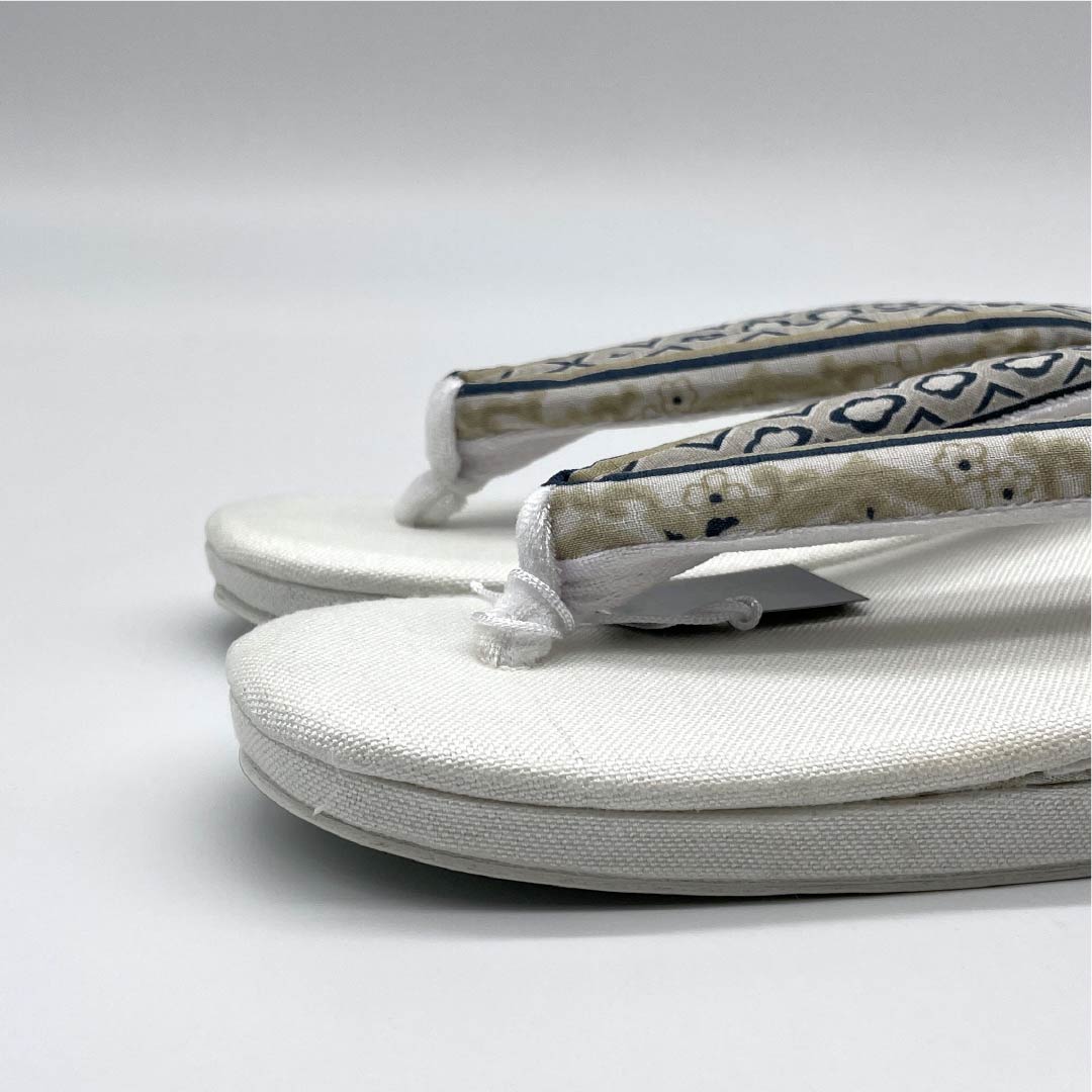 (新品)草履 亜麻 NEWランク 夏草履 亜麻草履 日本製 夏用 長さ24cm Lサイズ 白系 1122001691411