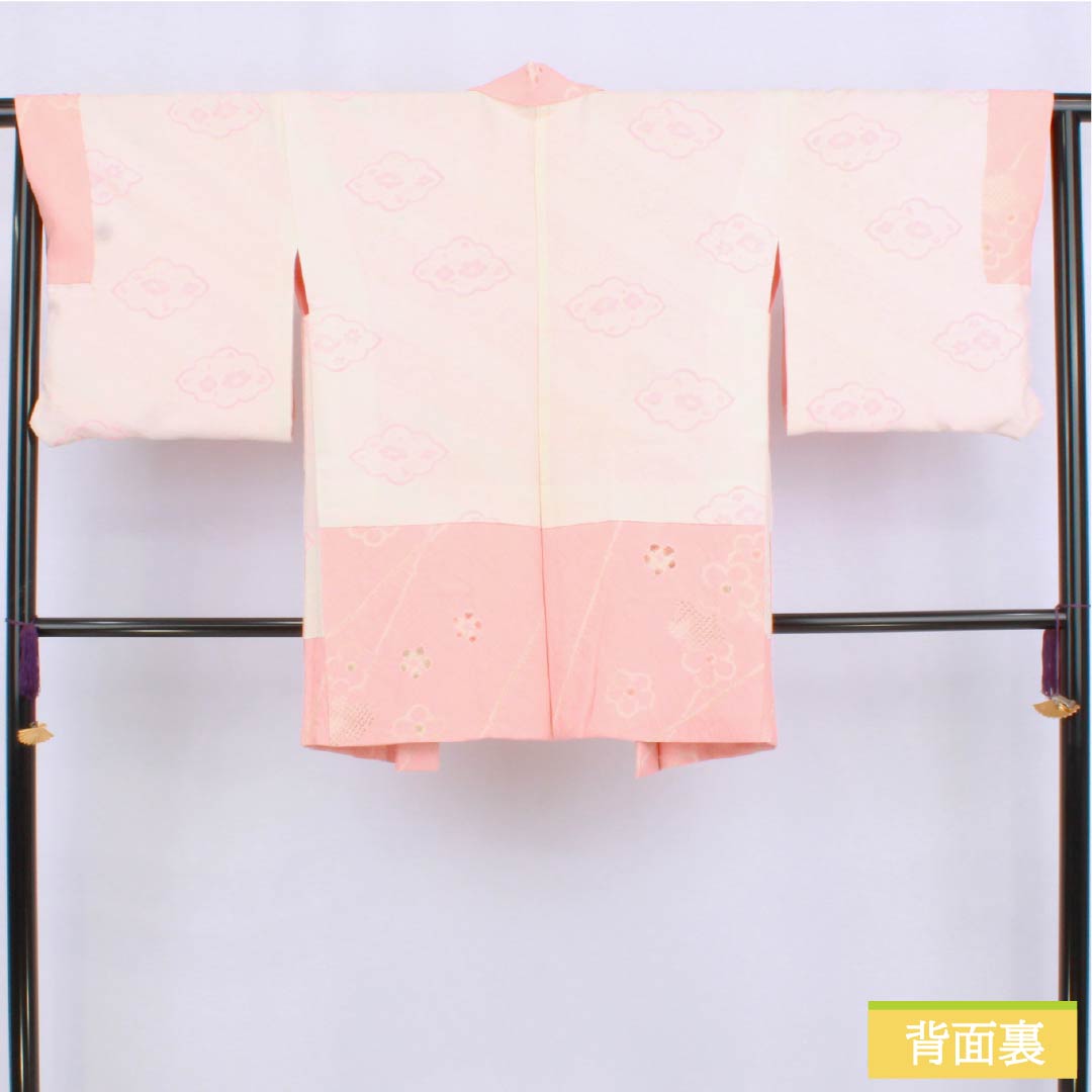 羽織 正絹 Sランク 身丈84cm 裄丈66cm 東雲色(しののめいろ) 花 しつけ糸付き 袷 ピンク系 1117001332913