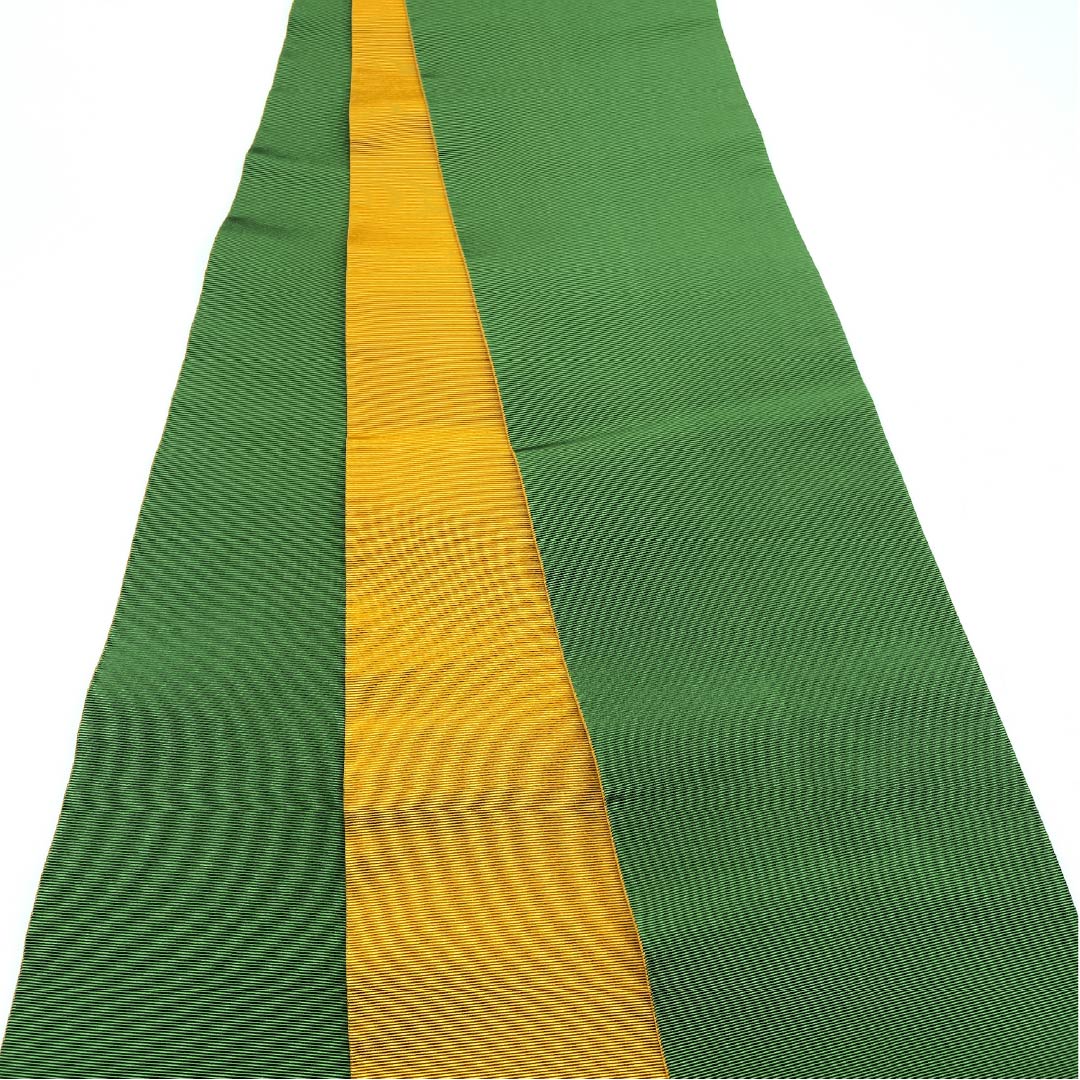 (未仕立)半幅帯 ポリエステル 濡葉色(ぬれはいろ) 浴衣用 無地 リバーシブル 帯丈350cm 緑系 Sランク 1125001942319