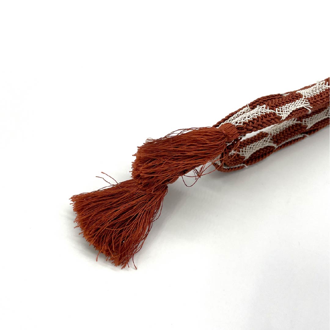 帯締め 正絹 Sランク 赤銅色(しゃくどういろ) 夏用 市松 長さ約166cm 幅約1.5cm セミフォーマル 茶系 1135005952314