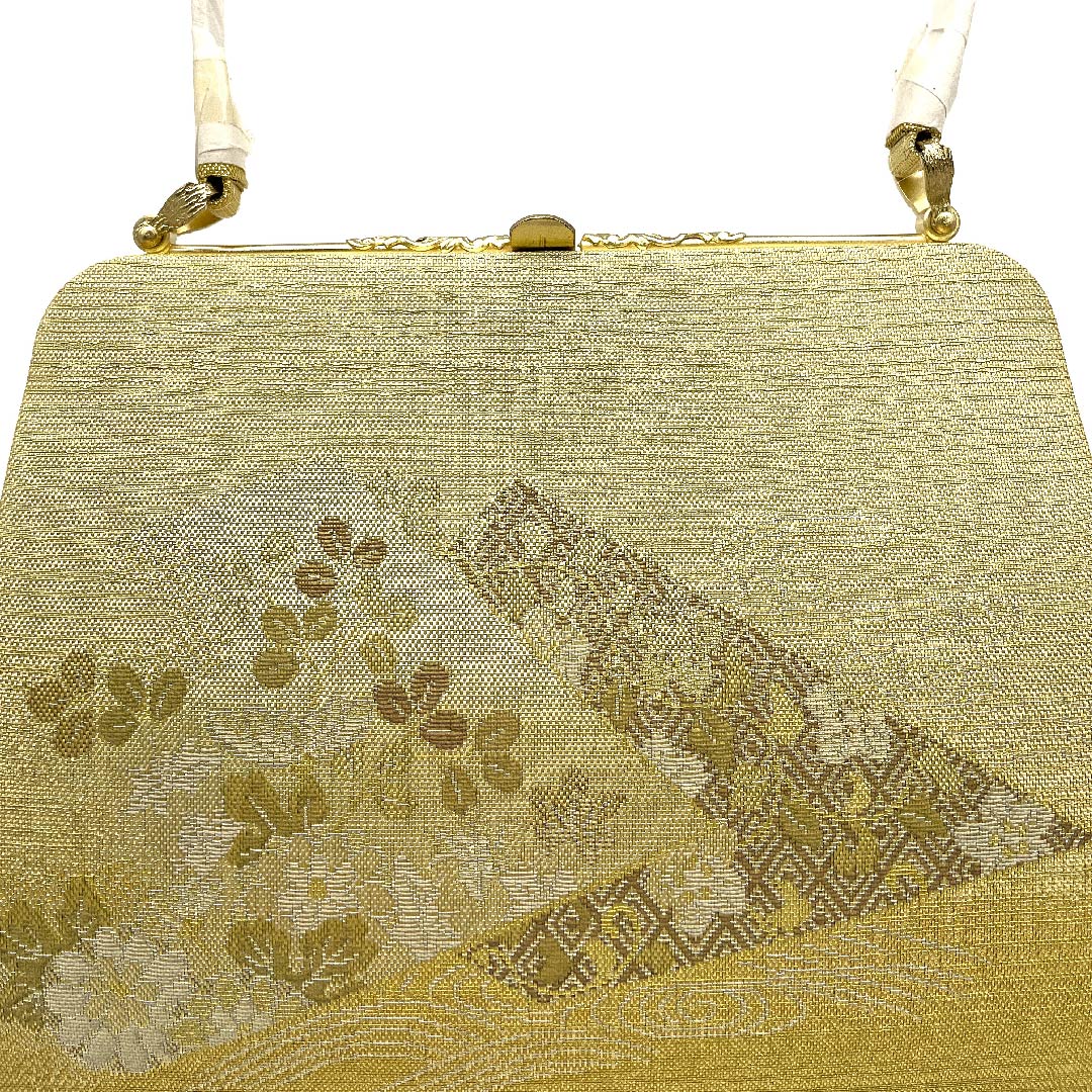 (New old stock) Formal Japanese style bag, gold (kin-iro), unused, for Tomesode, classic pattern, gold, S rank, 1133000082221