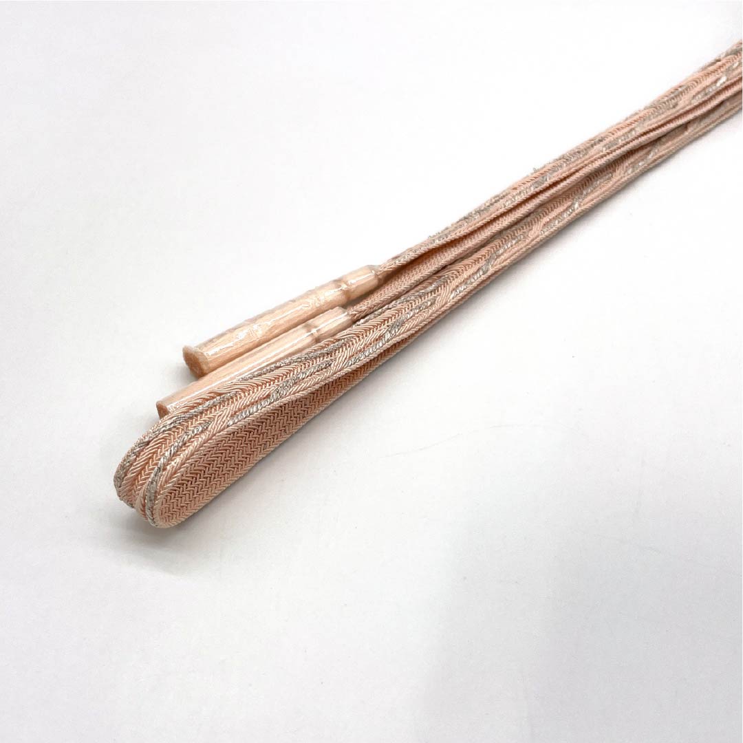 (新品)帯締め 正絹 NEWランク 乙女色(おとめいろ) 五嶋紐 単衣用 夏用 長さ約165cm 幅約1.3cm セミフォーマル ピンク系 1135005451313