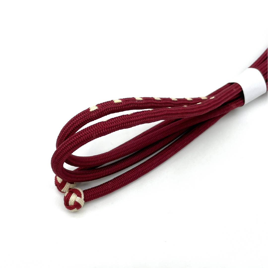 帯締め 正絹 Aランク 深緋色(ふかきあけいろ) 丸組 玉房 長さ約156cm 幅約0.8cm カジュアル 赤系 1135006003312