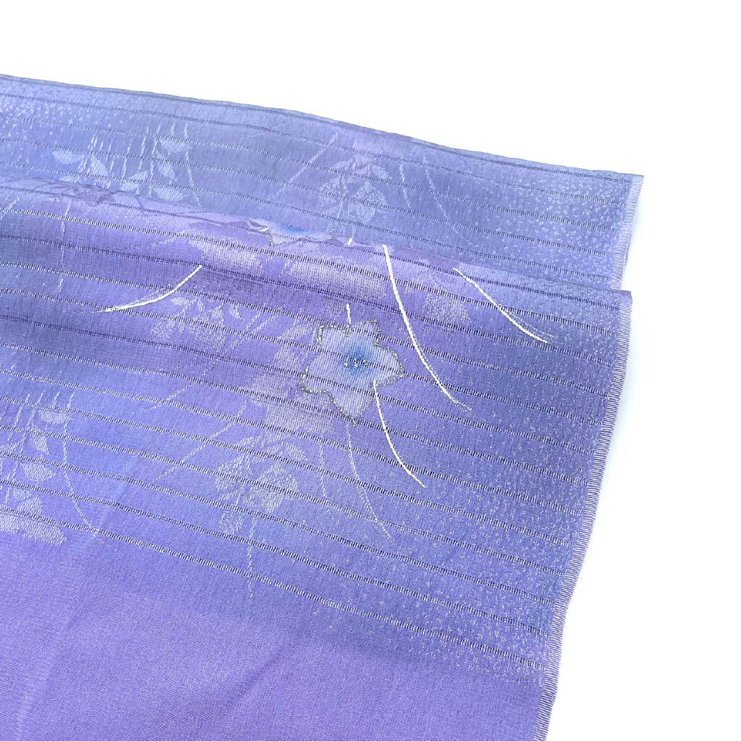Obiage Silk S-rank Semi-formal Wisteria (fujiiro) Blue-wisteria (aofujiiro) Summer Ro Length approx. 163cm Width approx. 27cm Purple series 1136004742920