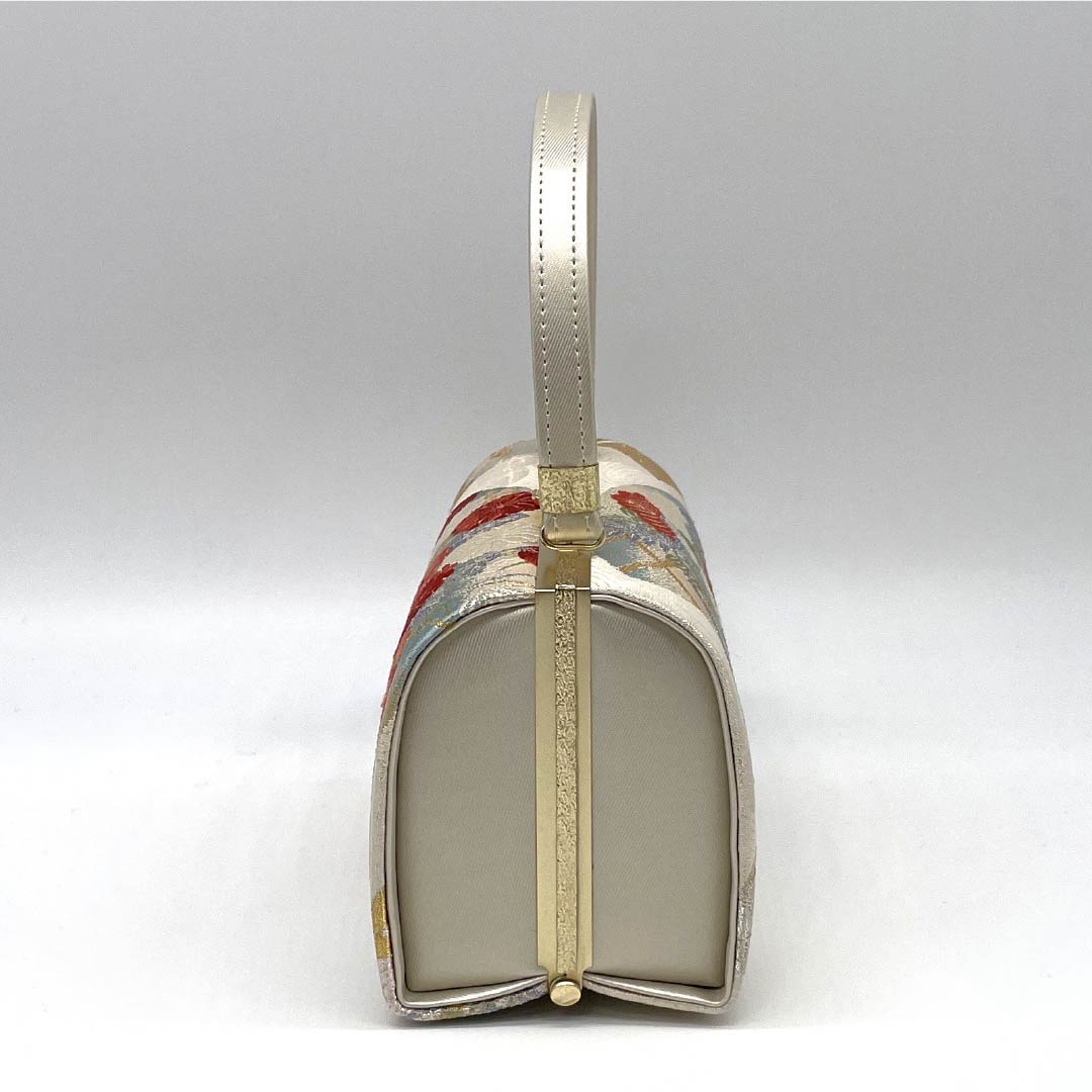 (新古品)草履バッグセット フォーマル Aランク 吉祥文様 帯地 Mサイズ 銀系 1133000453322