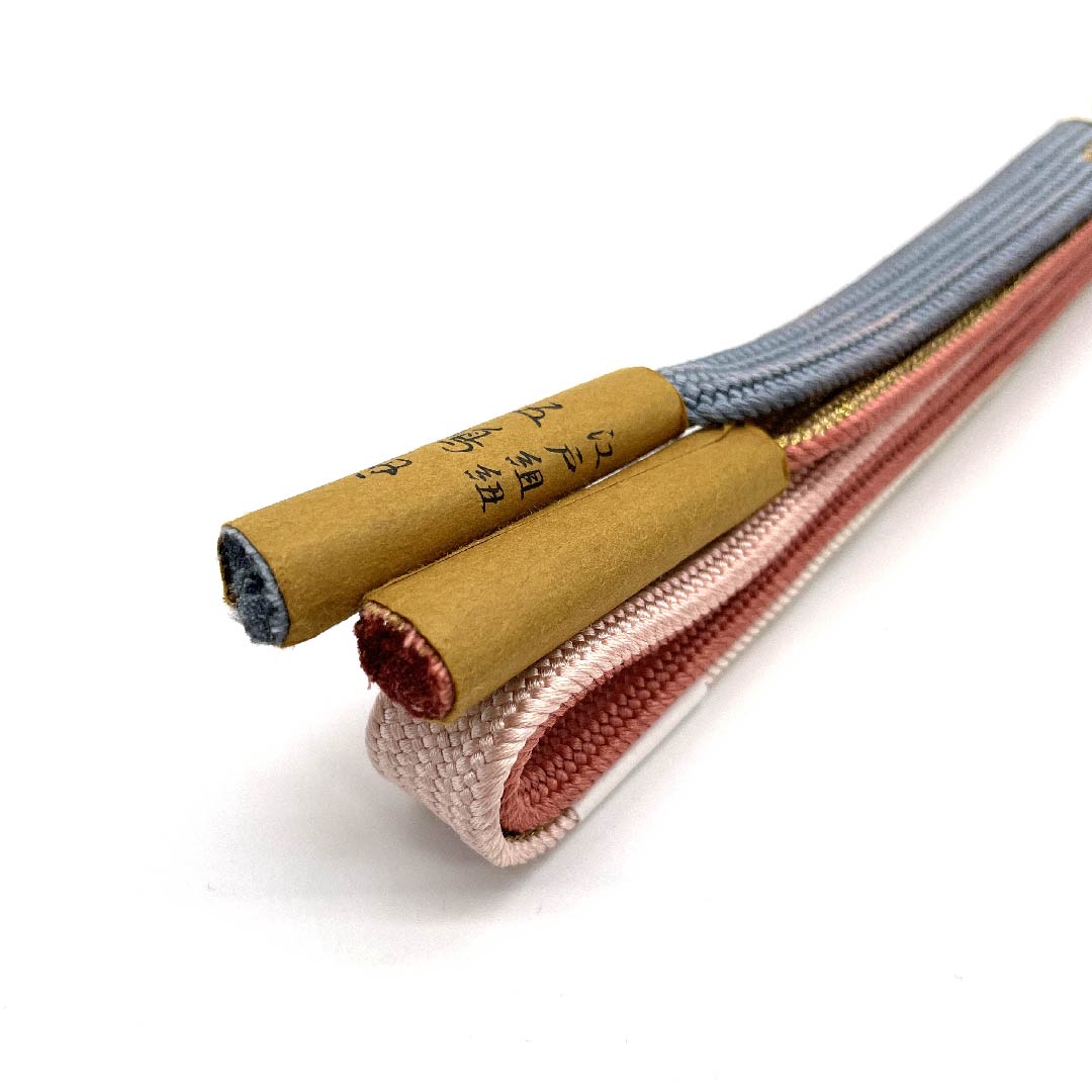 (新古品) 帯締め 正絹 四分紐 グラデーション 五嶋紐 江戸組紐 金属糸使用 長さ約159cm 幅約1.7cm セミフォーマル Sランク グラデーション系 1135002382399