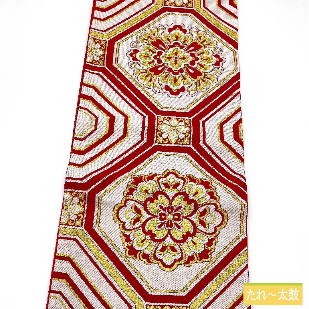 袋帯 正絹 白色(しろいろ) 亀甲 華文 帯丈436cm Sランク 六通 フォーマル 白系 1123011602311