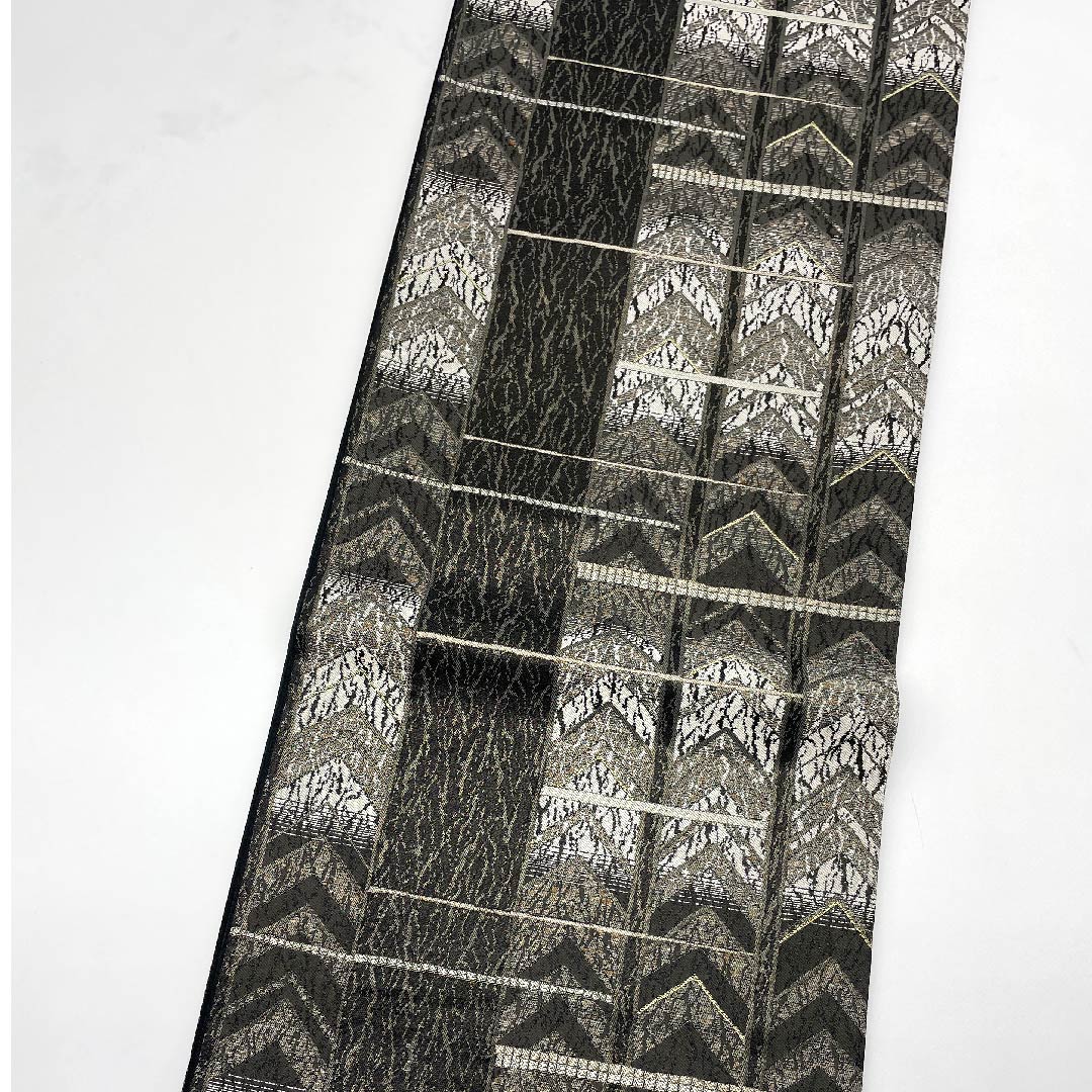 Fukuro Obi Gradient Geometric Pattern Obi Length 446cm Pure Silk A Rank Six-way Casual Gradient Style 1123008923399