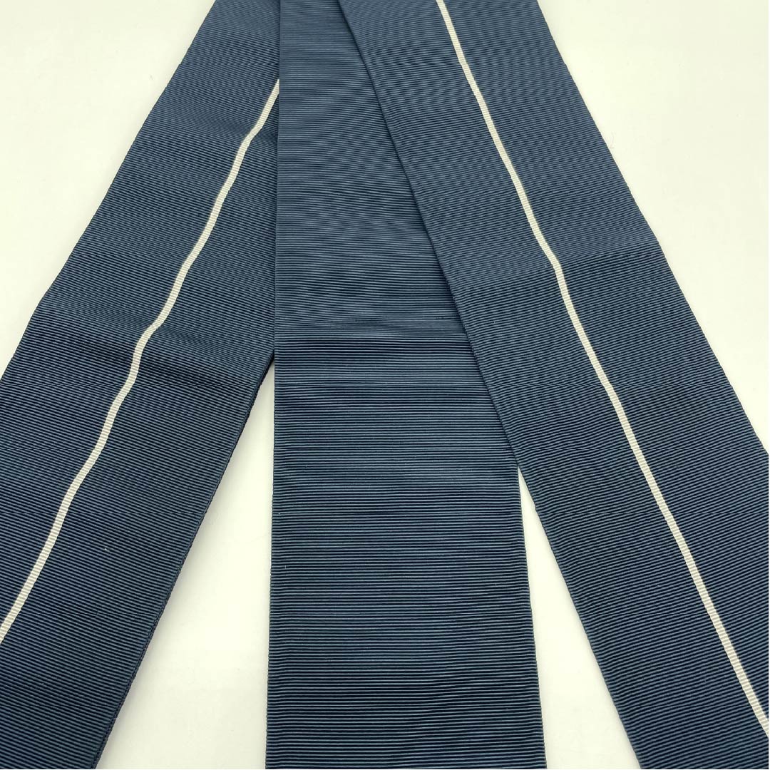 角帯 正絹 黮色(つじみいろ) 一本どっこ 帯丈380cm 幅8.5cm Sランク 紺系 1134000382918