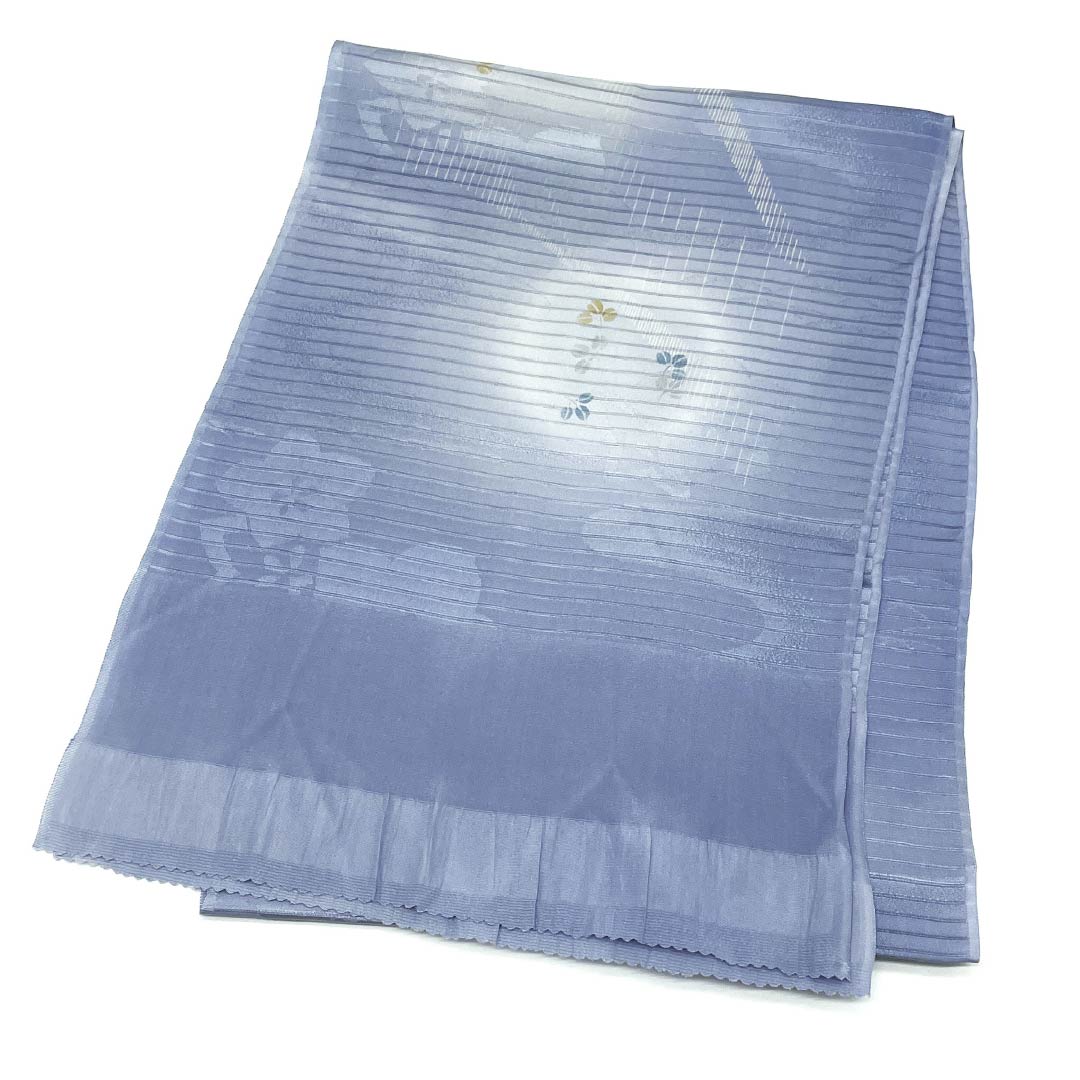 Obiage Silk S Rank Semi-formal Bluish Gray (seitainezuiro) Summer Hagi Flowing Water Length approx. 177cm Width approx. 31cm Blue-based 1136003012917