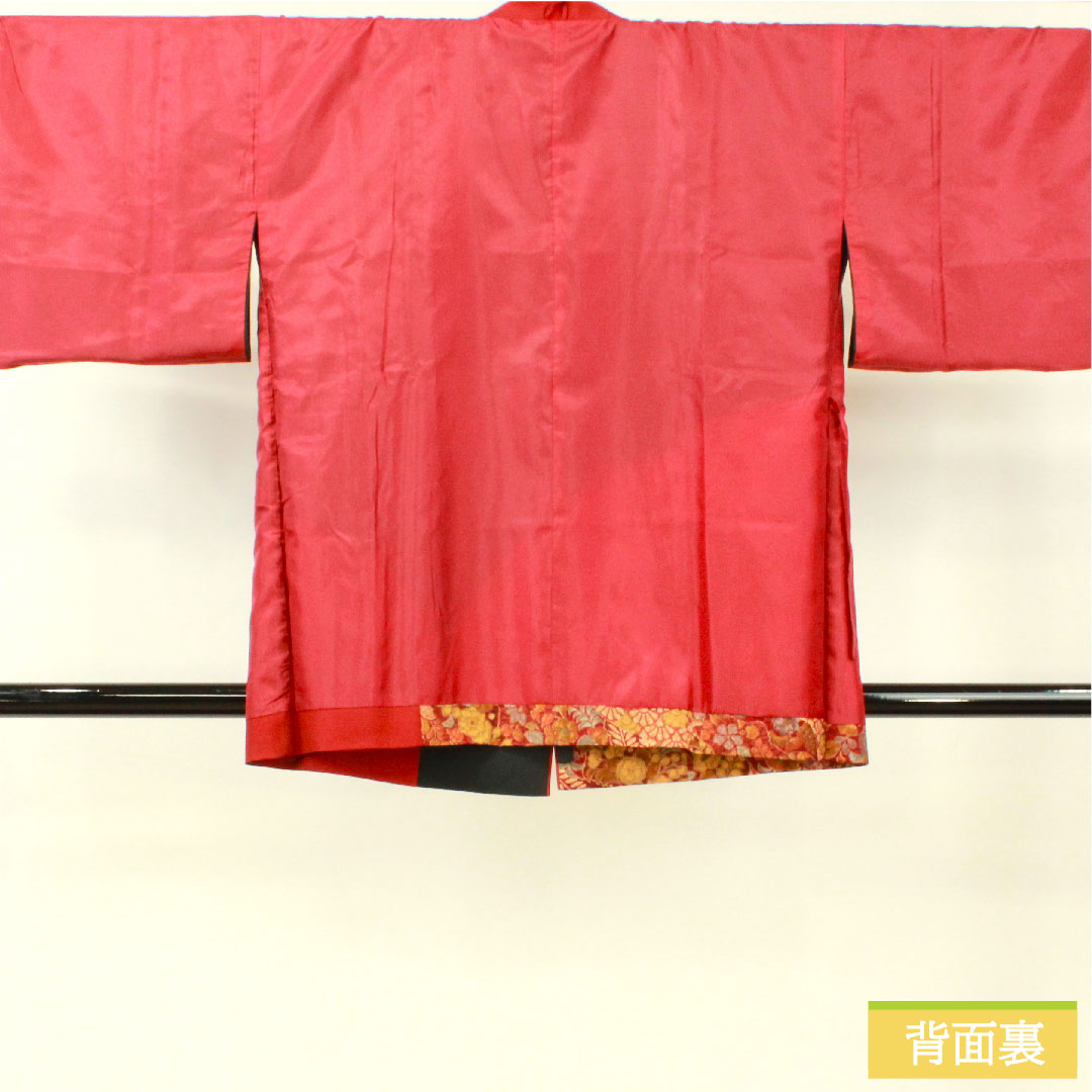 道行コート ポリエステル 身丈80cm 裄丈67cm 辻ヶ花 洗える着物 Sランク 袷 黒系 1117001122910