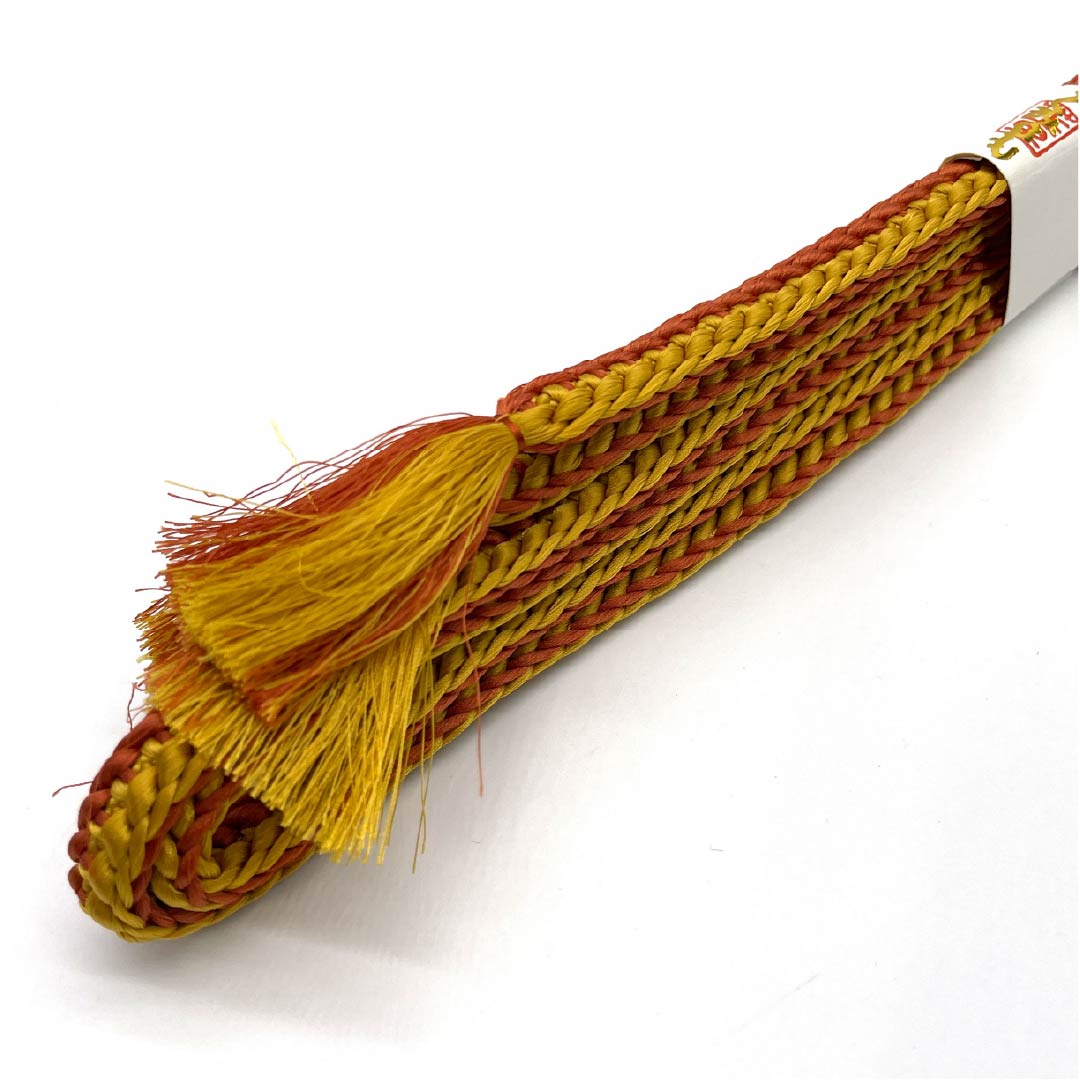 帯締め 正絹 四分紐 赭色(そおいろ) 小麦色(こむぎいろ) バイカラー 長さ約166cm 幅約1.2cm カジュアル Sランク 茶系 1135003172314