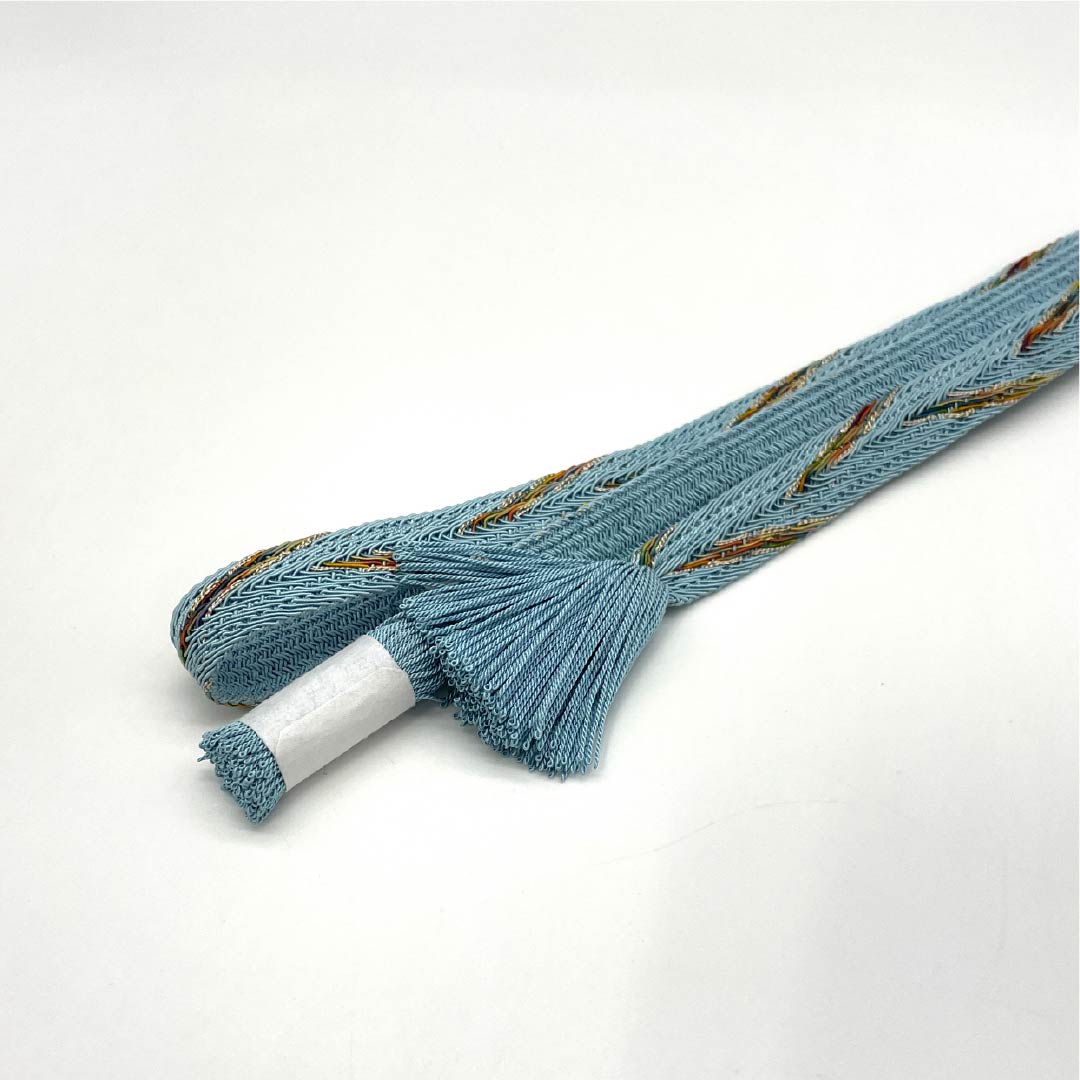 (新品)帯締め 正絹 NEWランク 水縹色(みずはなだいろ) 翠嵐工房 単衣用 夏用 長さ約165cm 幅約1.5cm セミフォーマル 水色系 1135005481324