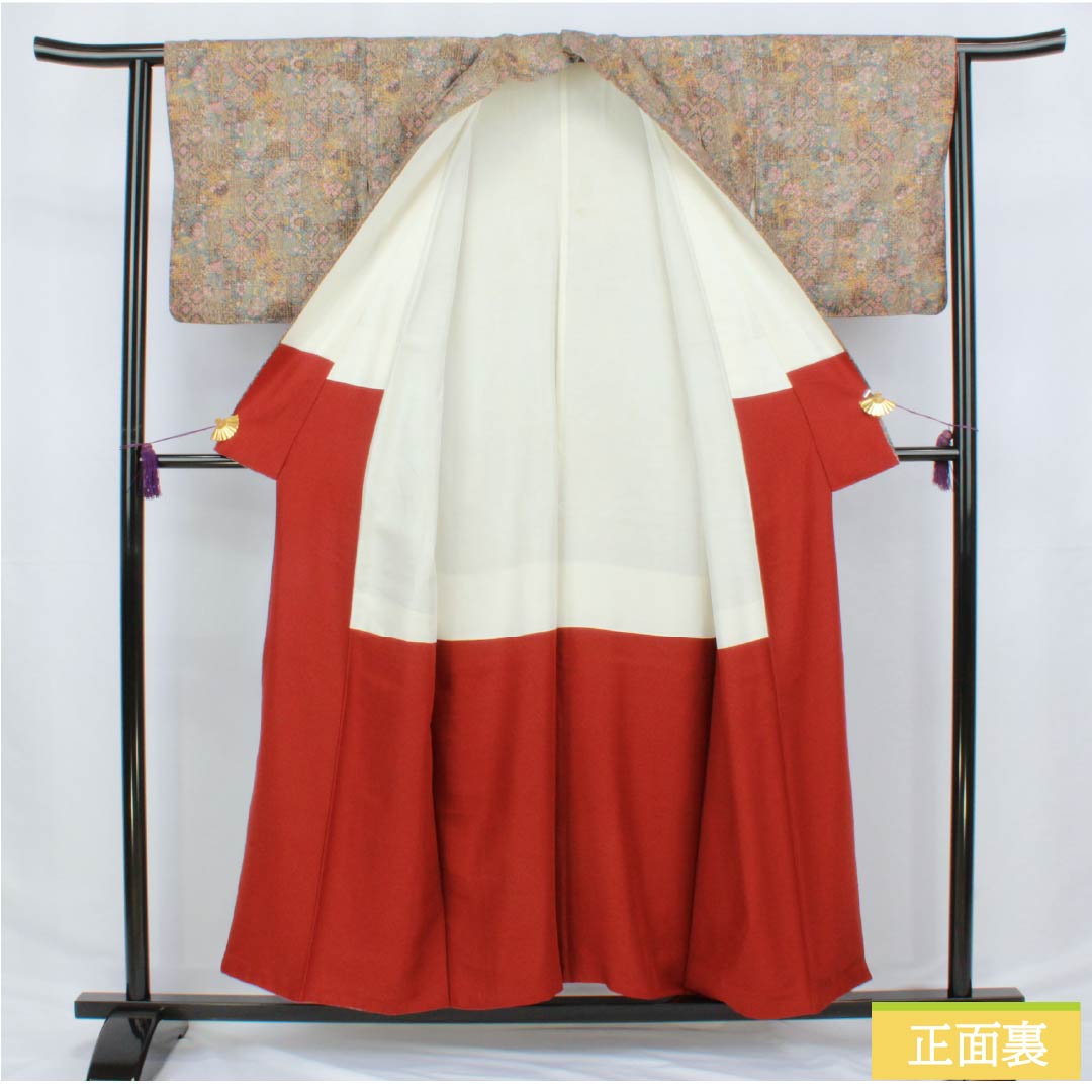 小紋 正絹 Aランク 身丈154.5cm 裄丈62.5cm 袷 更紗模様 グラデーション系 1115006333299