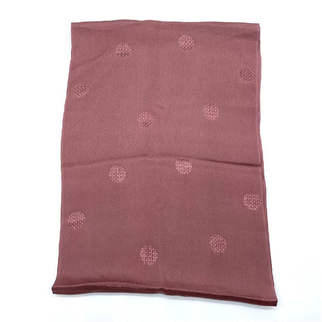 帯揚げ 正絹 カジュアル 浅蘇芳色(あさきすおういろ) ドット 丸 古典柄 長さ約172cm 幅約30.5cm Sランク 茶系 1136000512914