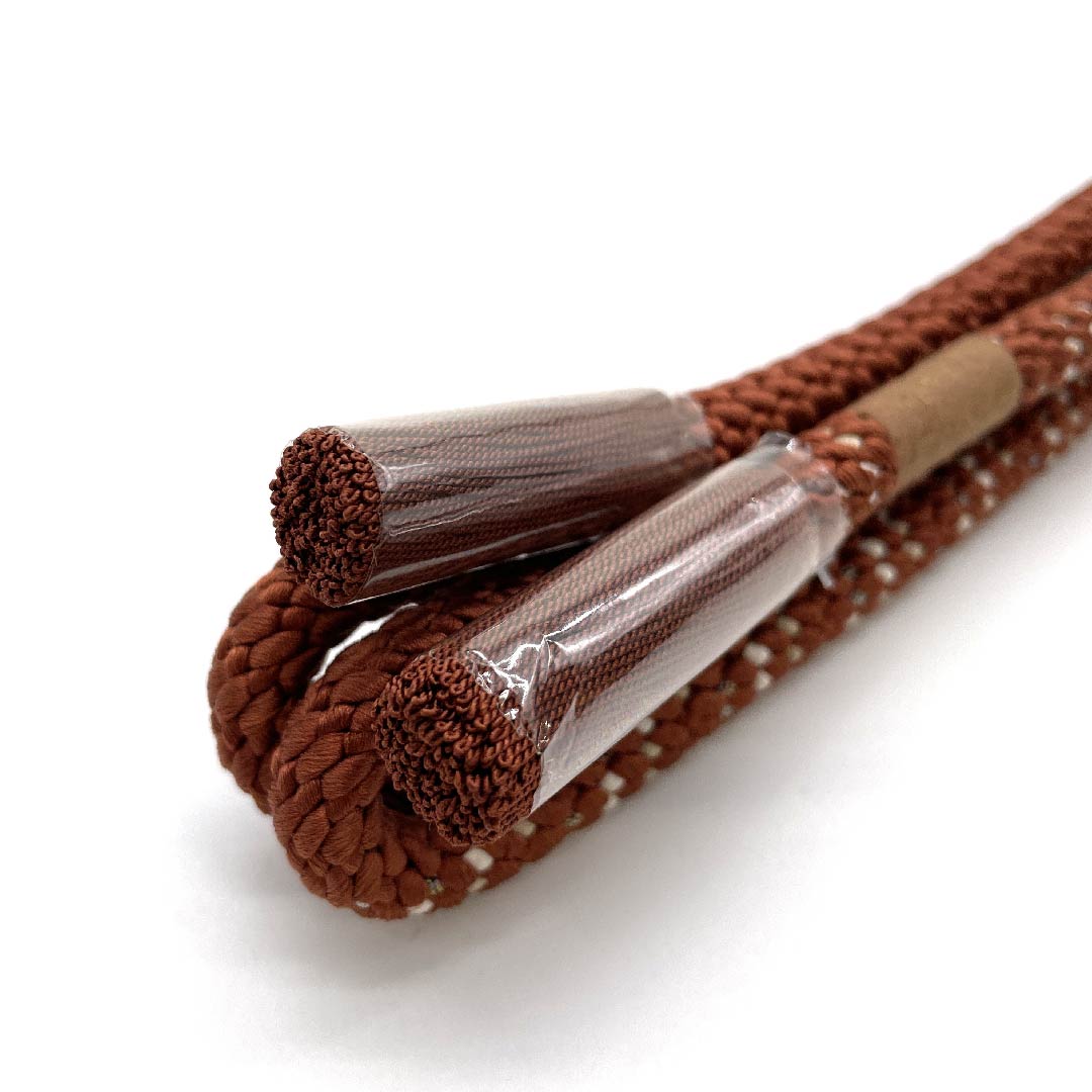 (新古品) 帯締め 正絹 四分紐 海老茶色(えびちゃいろ) 丸ぐけ 新古品 長さ約159cm 幅約1.2cm カジュアル Sランク 茶系 1135002202314