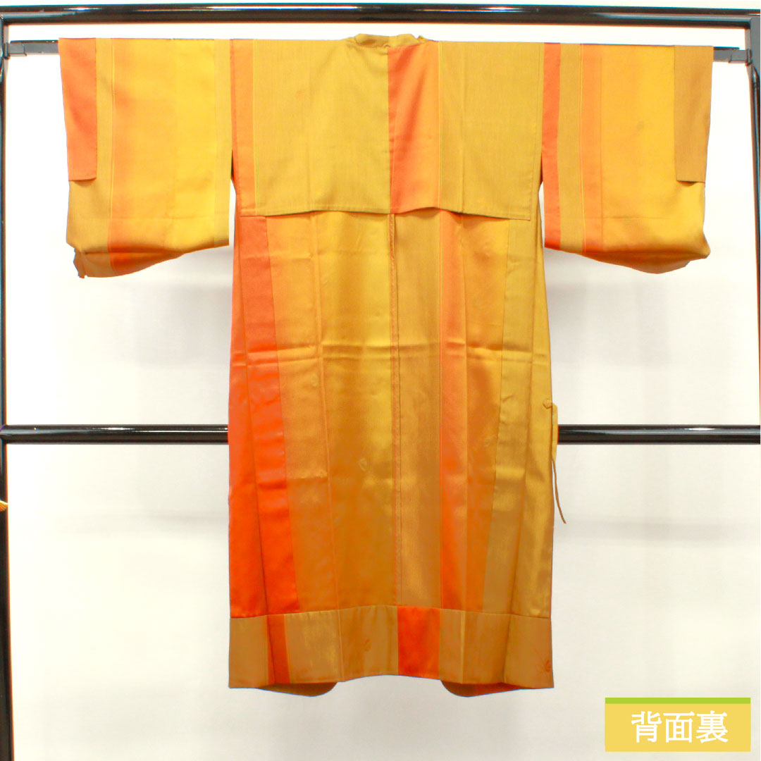 道行コート 正絹 身丈122.5cm 裄丈64cm 唐金色(からかねいろ) 抽象模様 Sランク 単衣 黄系 1117001012923