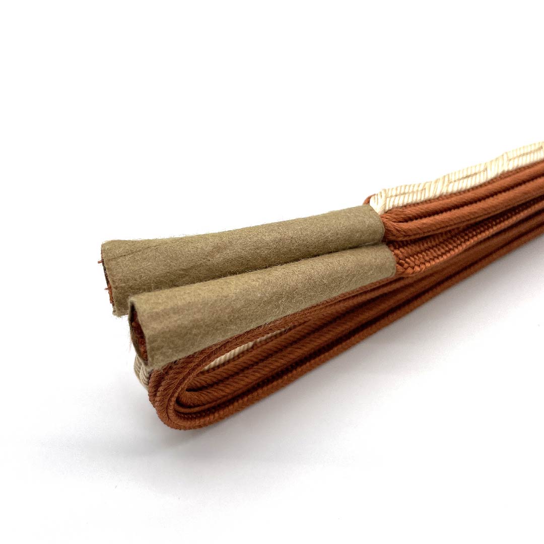 (新古品) 帯締め 正絹 四分紐 樺色(かばいろ) 新古品 長さ約165cm 幅約1.2cm カジュアル Sランク 茶系 1135001442914