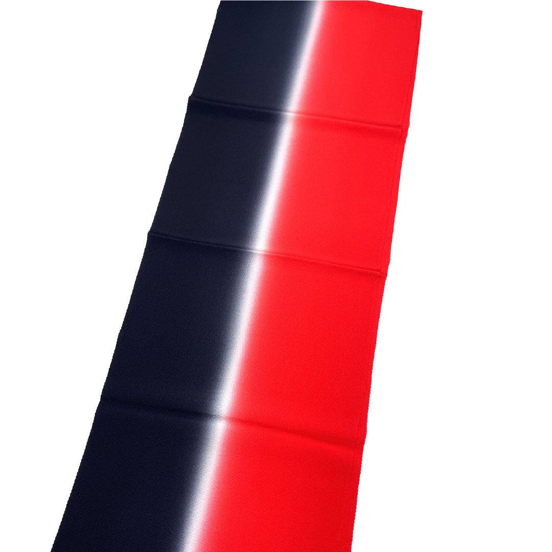 (Like New) Silk Obiage (Sash) - Casual Style, Black and Turquoise - Two-Tone Design, Approx. 182cm Long, Approx. 30cm Wide, Black, Product Number: 1136001081910