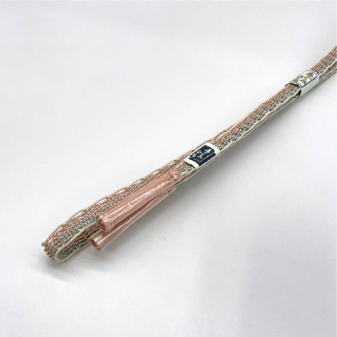 (新品)帯締め 正絹 NEWランク 乙女色(おとめいろ) 単衣用 夏用 長さ約168cm 幅約1.2cm カジュアル 橙系 1135005541326