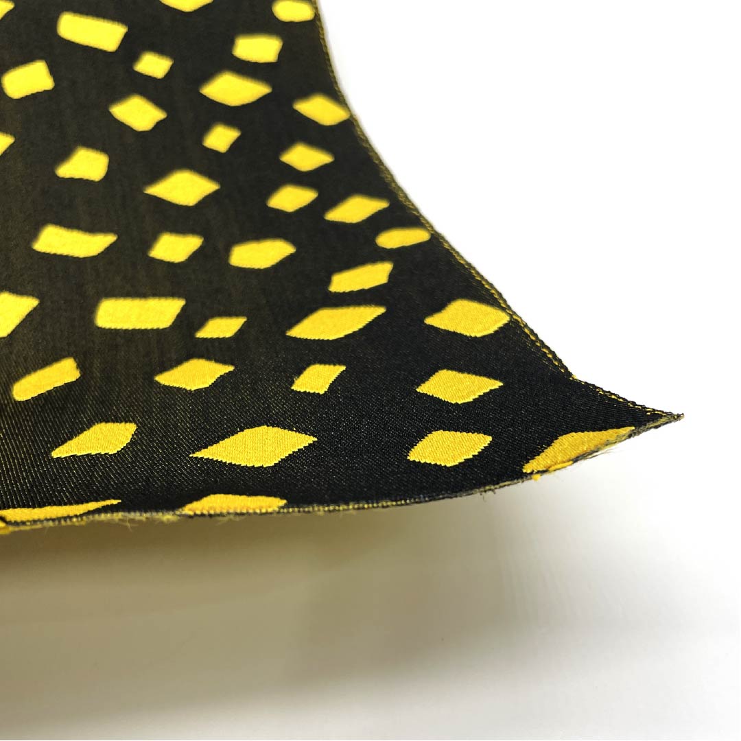 半幅帯 ポリエステル 鬱金色(うこんいろ) 幾何学模様 帯丈348cm 黄系 Sランク 1125001732323