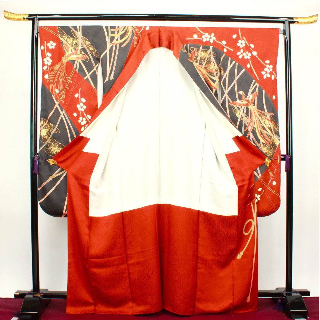 振袖 身丈167cm 裄丈69cm 袷 京友禅 鳳凰 正絹 Sランク グラデーション系 1113001532599