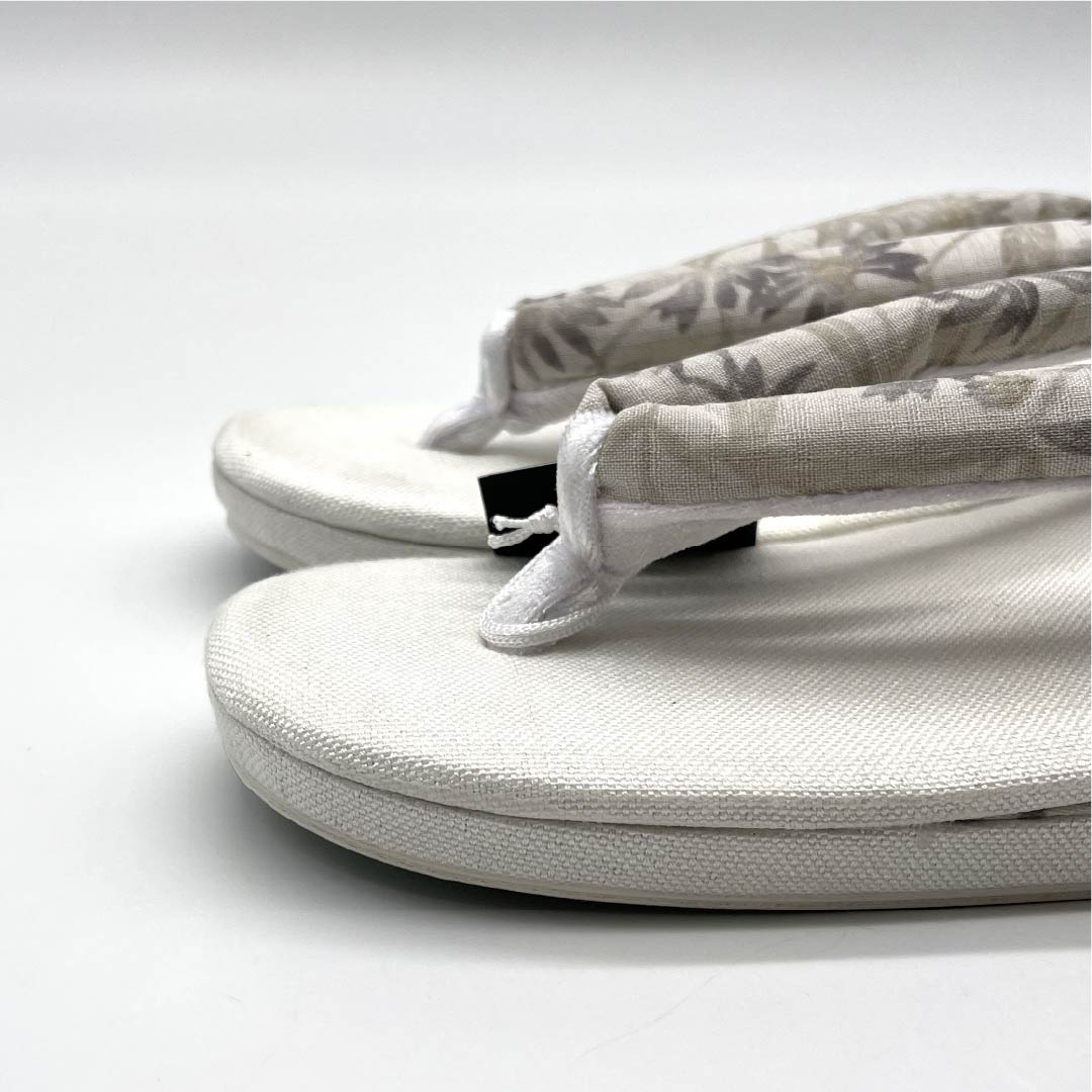 (New) Zori Sandals, Linen, NEW Rank, Summer Zori, Linen Zori, Made in Japan, For Summer, Length 24cm, L size, White color, 1122001551411