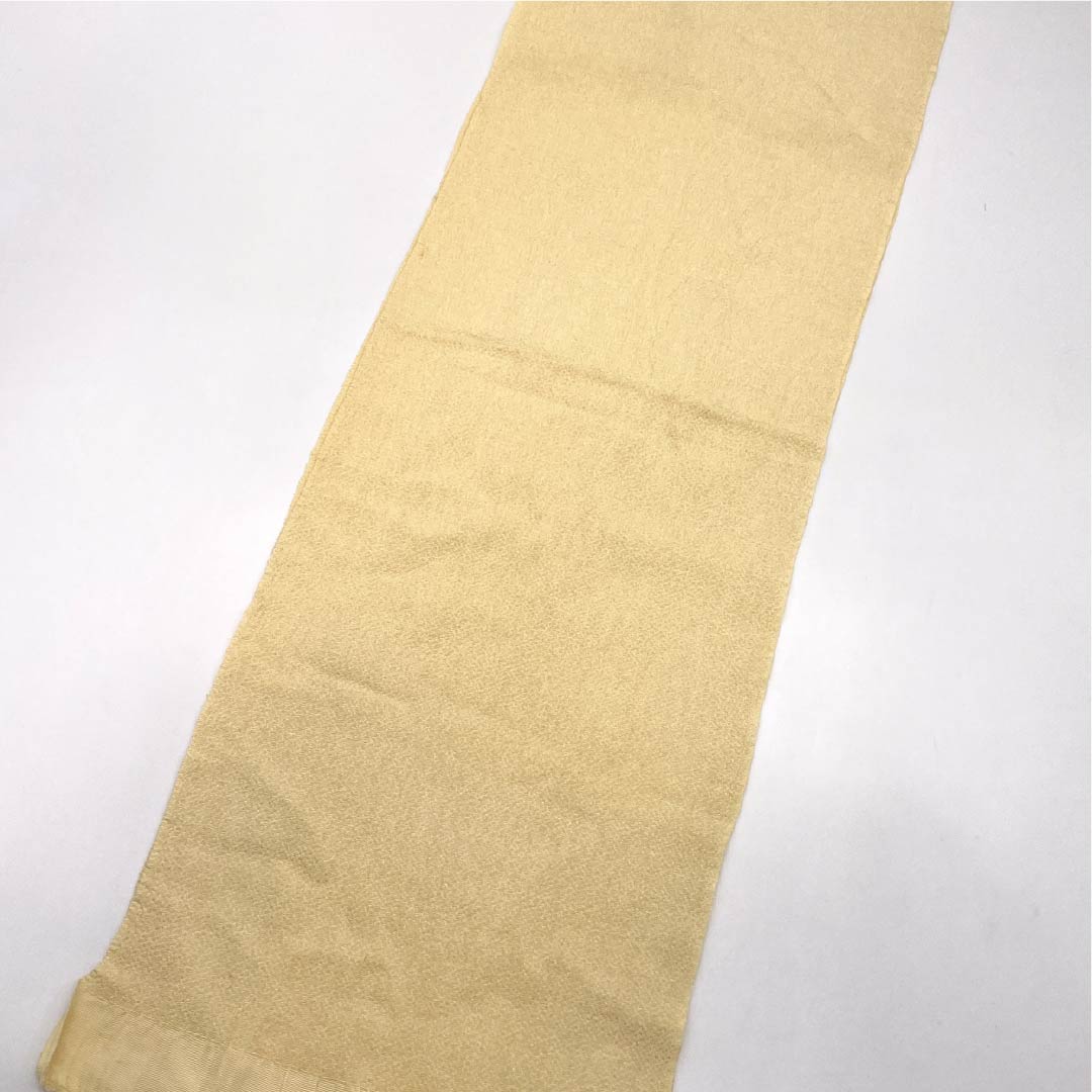 帯揚げ 正絹 Aランク カジュアル 麹色(こうじいろ) ちりめん地 無地 長さ約158cm 幅約26cm クリーム系 1136002373915
