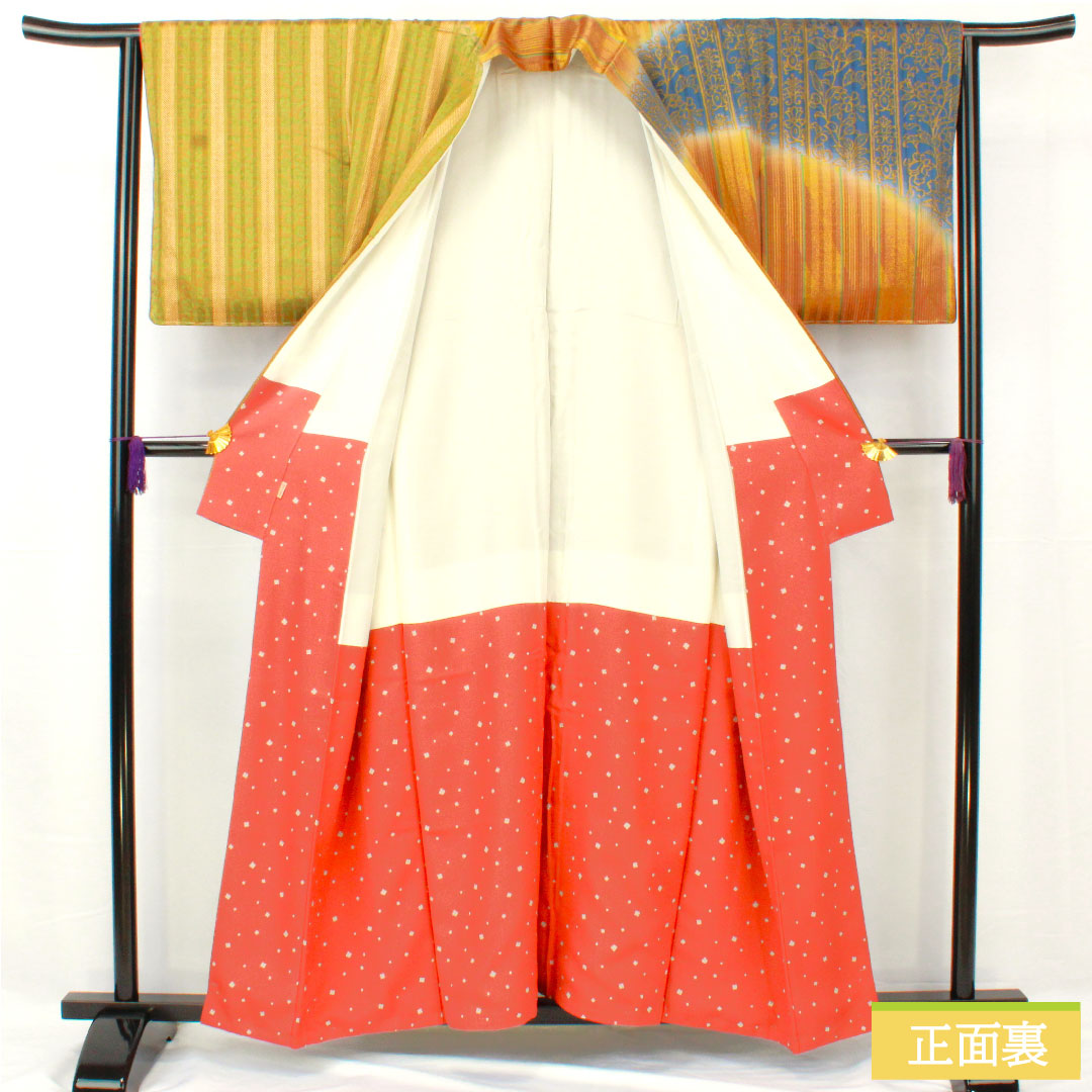 訪問着 正絹 袷 身丈157.5cm 裄丈63.5cm 抽象模様 東京ますいわ屋 しつけ糸付き 未使用品 Sランク グラデーション系 1112005072399