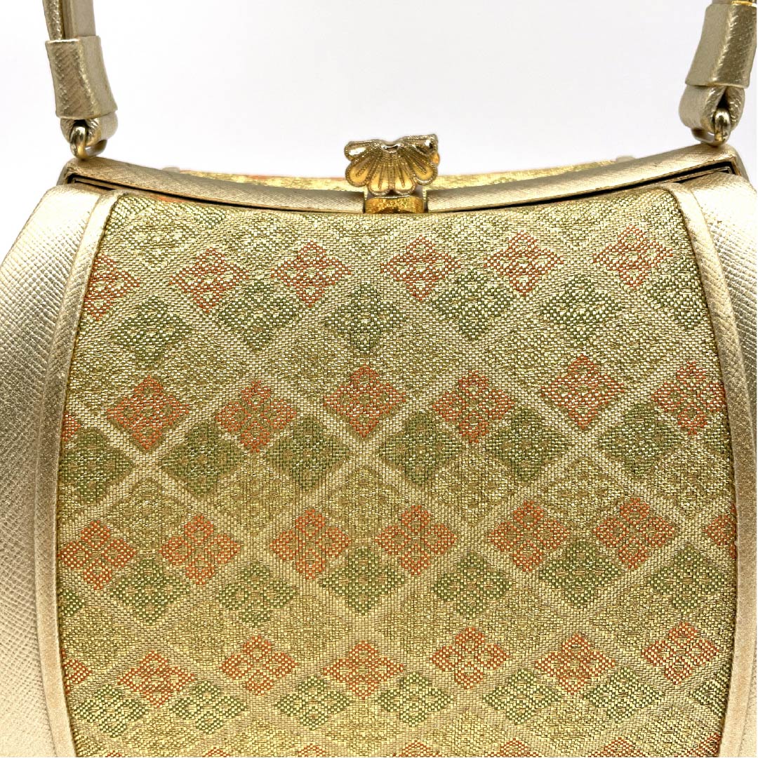 和装バック フォーマル 金色(きんいろ) 振袖用 花菱 古典柄 金系 Aランク 113900014321