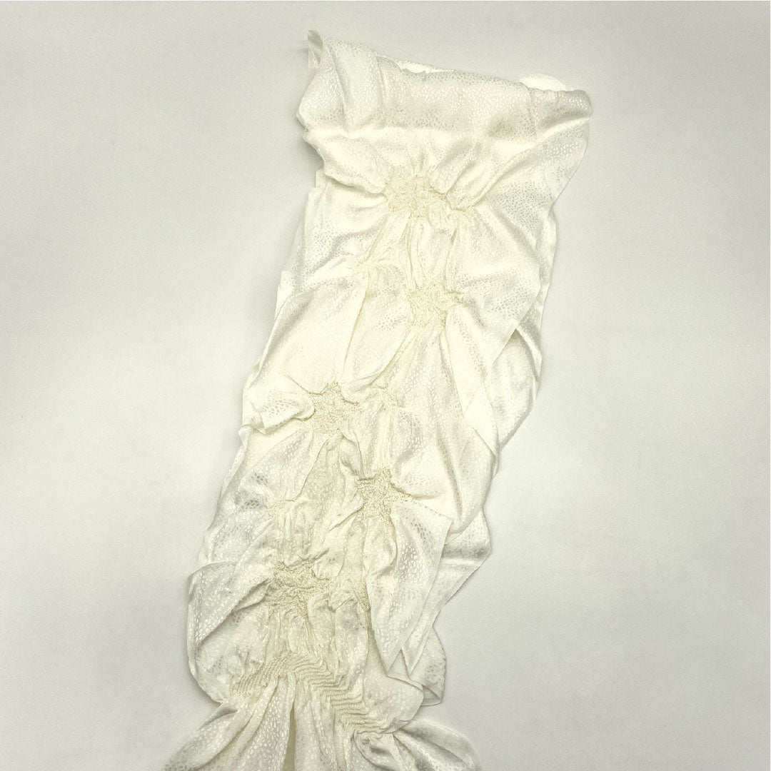 (新古品) 帯締め・帯揚げセット 正絹 NEWランク 乳白色(にゅうはくしょく) 留袖用 紅葉 古典柄 長さ約158cm 幅約1.5cm フォーマル 白系 1141000361311