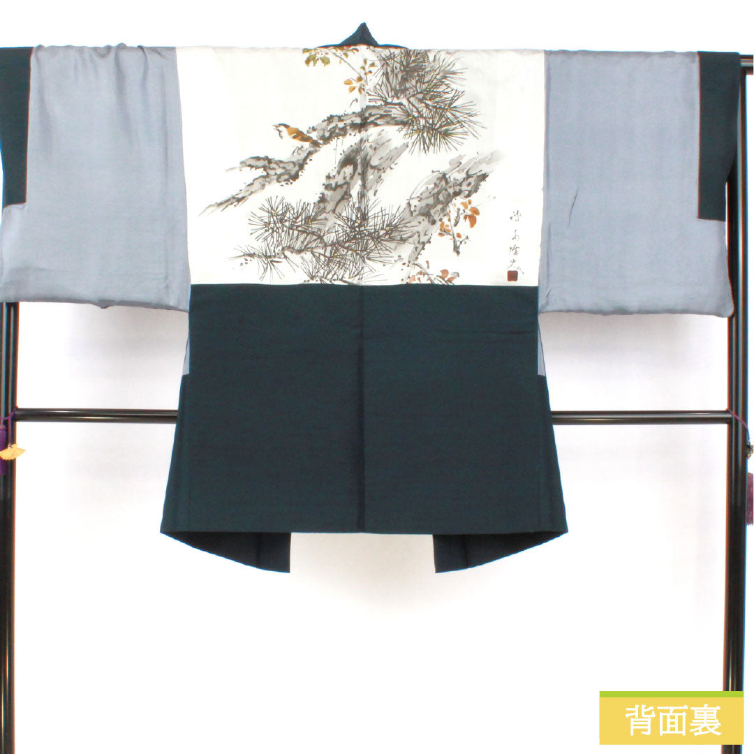 男物 ウール Aランク 身丈90cm 裄丈69.5cm 鉄紺色(てつこんいろ) 紺系 1119001653118