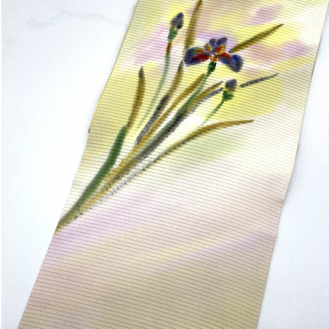 名古屋帯 グラデーション 夏帯 絽 あやめ 染帯 帯丈359cm 正絹 Sランク ポイント柄 セミフォーマル グラデーション系 1124004102399 名古屋仕立て