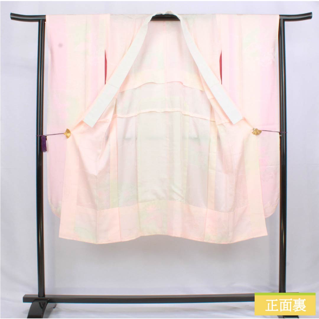 長襦袢 正絹 Sランク 身丈120.5cm 裄丈60.5cm 単衣 花 蝶 ピンク系 1129000852113