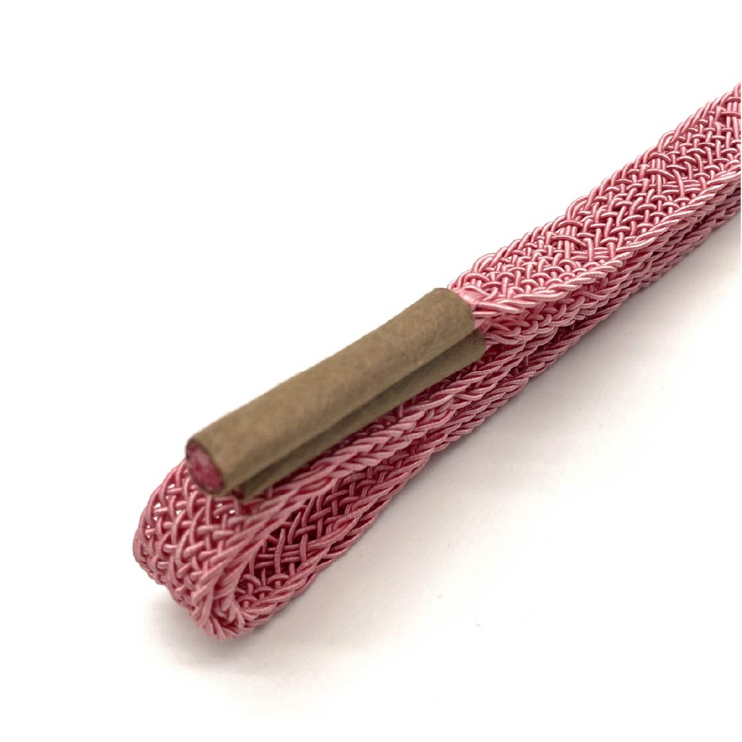 (New old stock) Obijime (belt tying) Pure silk, quarter-length string, medium crimson color (naka no kurenai iro), summer use, plain, length approx. 157cm, width approx. 1.5cm, casual, NEW rank, pink, 1135003291313