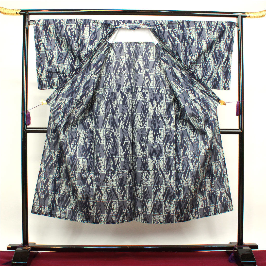 浴衣 男物 幾何学模様 木綿 Sランク 単衣 身丈143cm 裄丈70cm グラデーション系 1118001972199