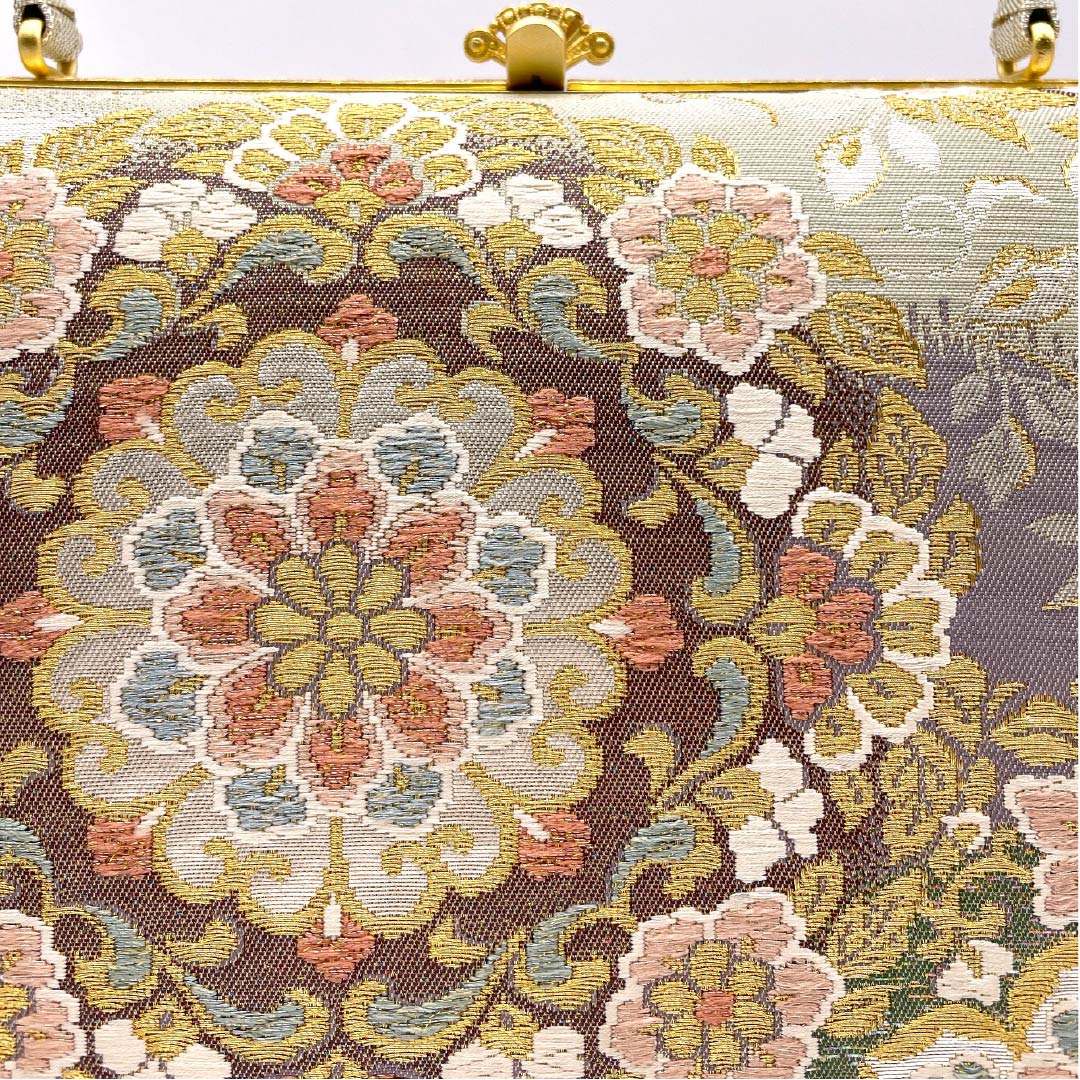 和装バック フォーマル 銀色(ぎんいろ) 唐花紋 花柄 留袖用 銀系 Sランク 113900024222