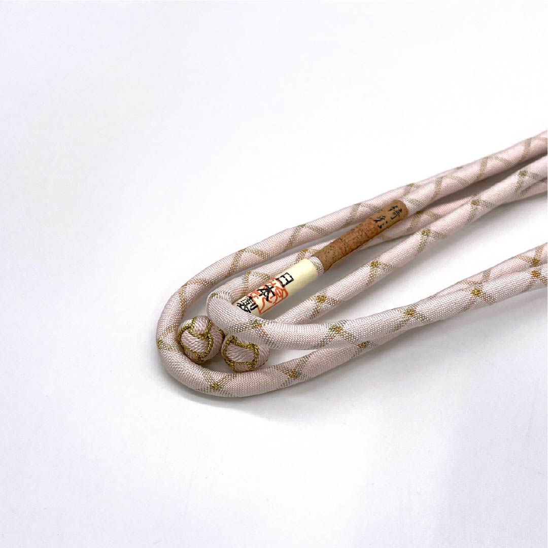 (新品)帯締め 正絹 NEWランク 桜色(さくらいろ) 京くみひも 小田巻 長さ約156.5cm 幅約0.7cm カジュアル ピンク系 1135005371313