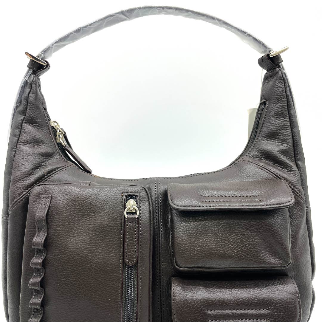 (新古品) 洋装バッグ 牛革 Aランク 新古品 牛革 ワンショルダー 茶系 119700019314
