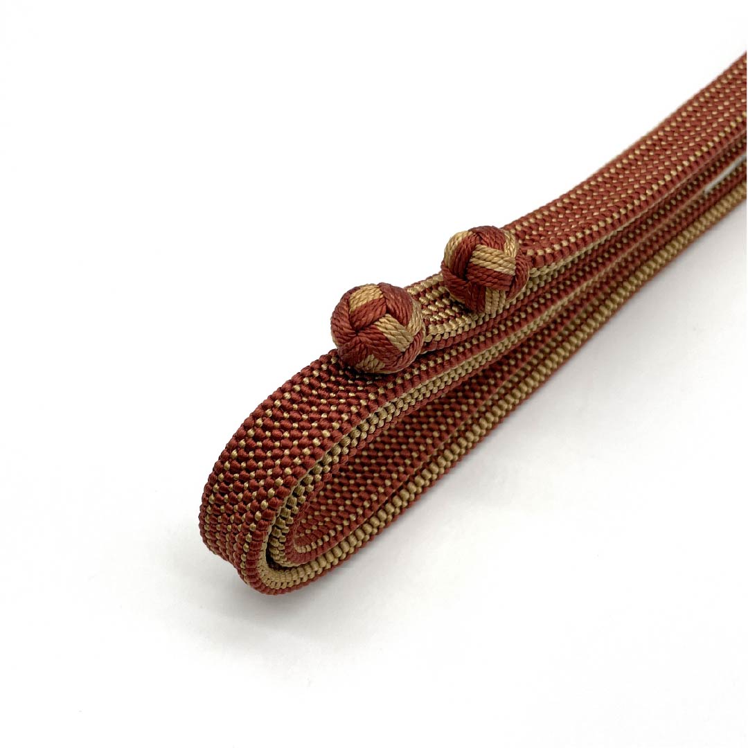 帯締め 正絹 Sランク 弁柄色(べんがらいろ) 小田巻房 長さ約161cm 幅約1.4cm カジュアル 茶系 1135004622314